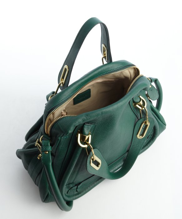 Chlo Racing Green Leather Paraty Convertible Satchel Bag in Green ...  