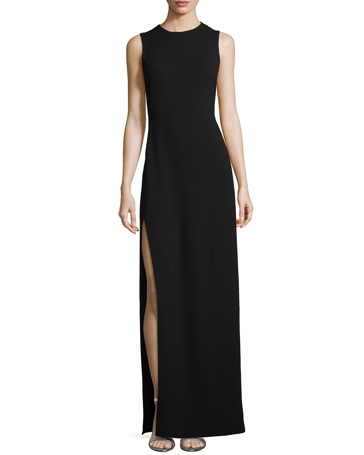 Lyst - Halston Column Gown With Back Cutout in Black