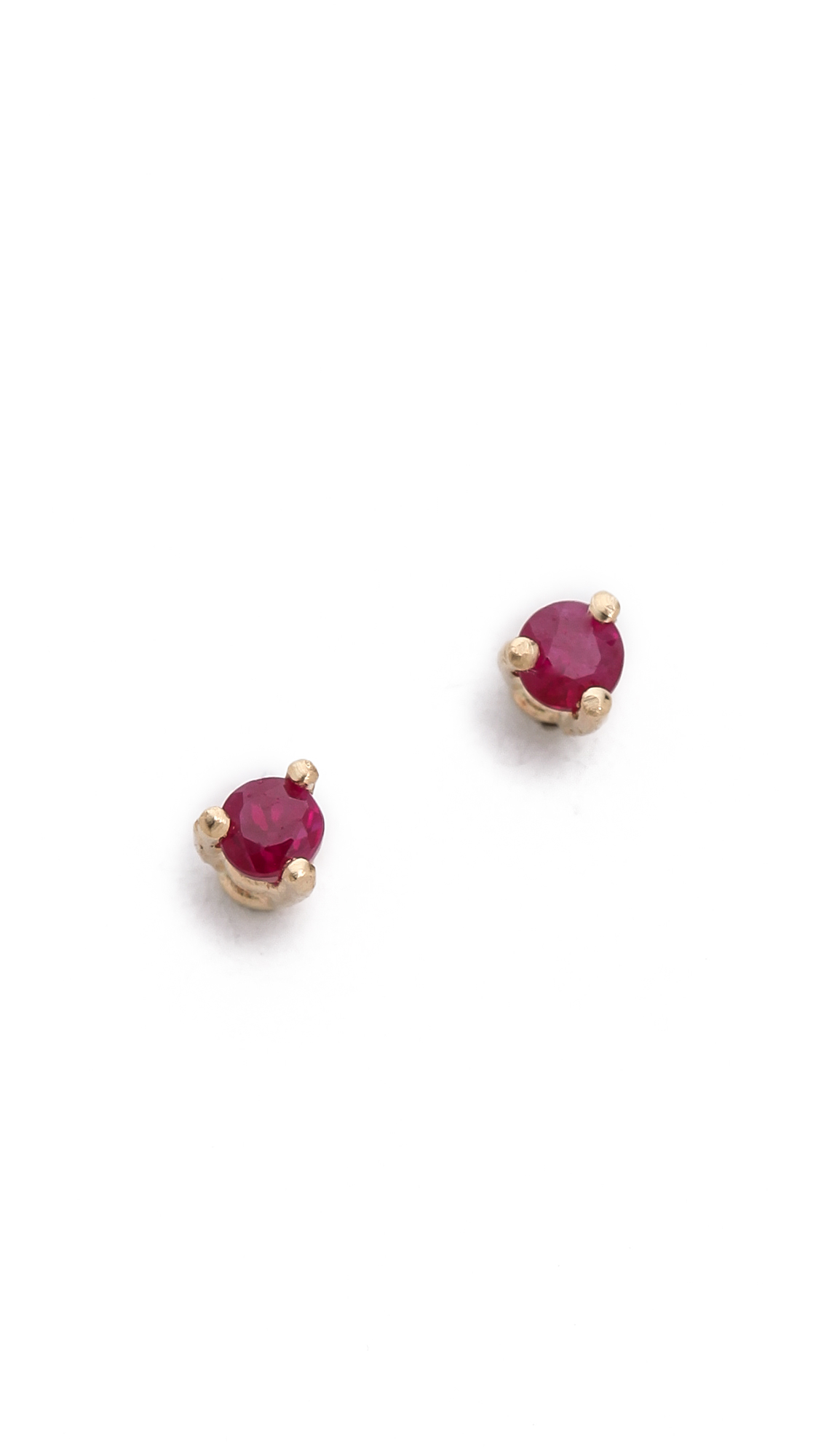 Blanca monros gomez Tiny Ruby Stud Earrings - Ruby in Red (Ruby) | Lyst