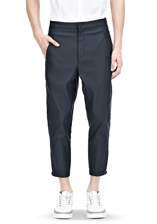 Lyst - Alexander wang Loose Fit Pants with Tapered Cropped Leg in Black ...