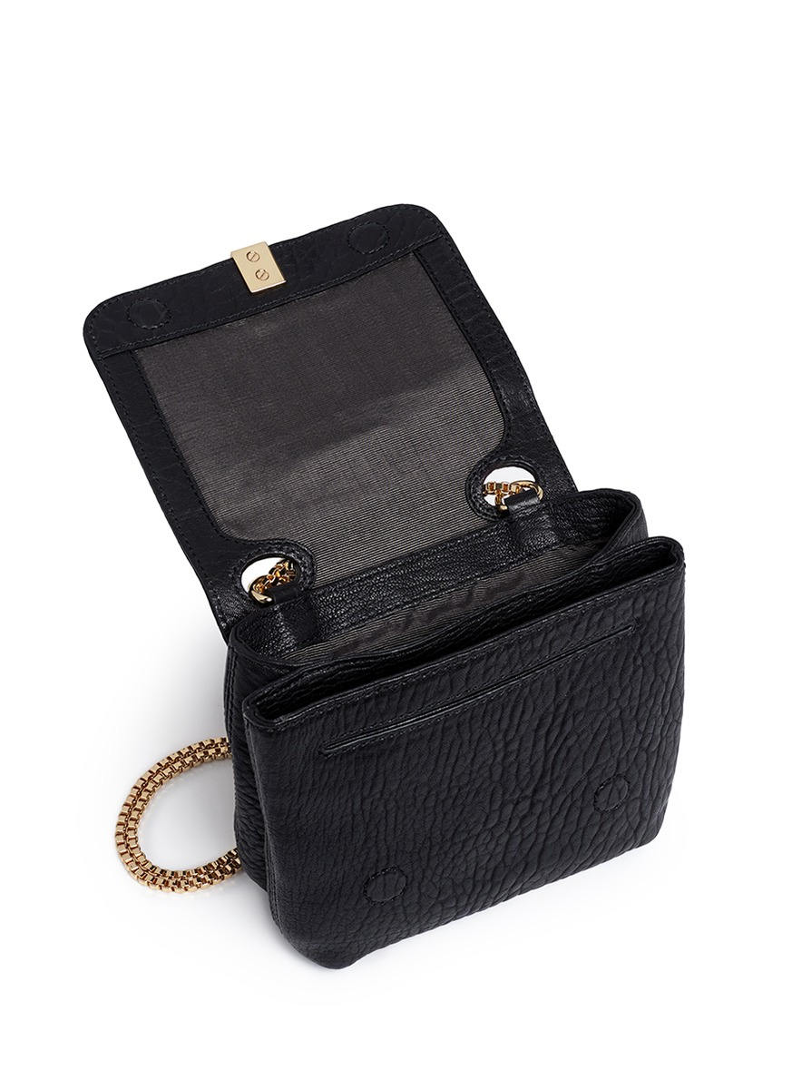 Lyst - Elizabeth And James &#39;cynnie&#39; Mini Double Compartment Leather Shoulder Bag in Black