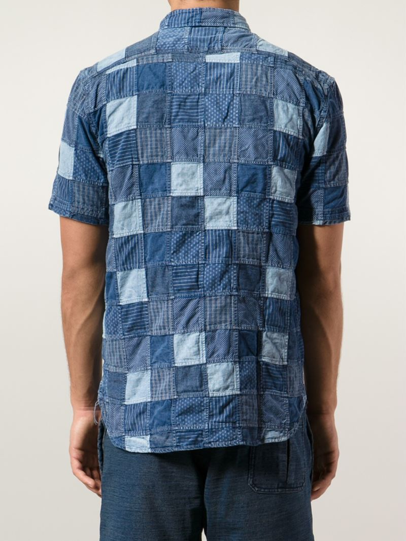 RRL Patchwork Denim Shirt in Blue for Men Lyst