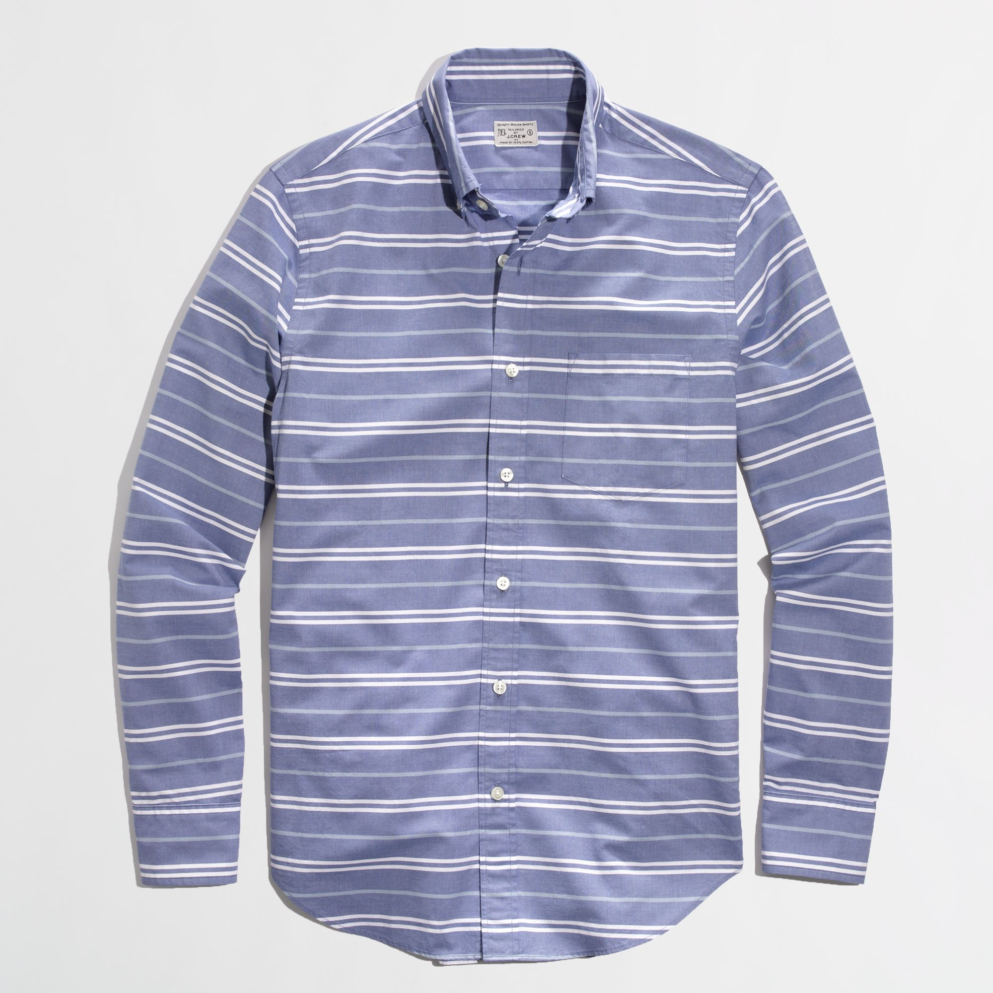 J.crew Factory Slim Washed Shirt in Horizontal Stripe in Blue for Men ...