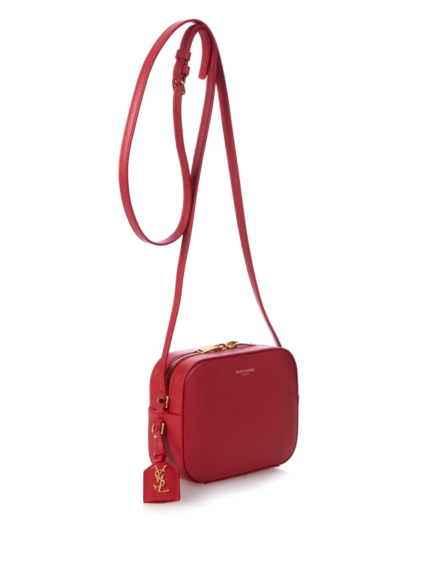 Saint laurent Monogram Small Leather Cross-body Bag in Red | Lyst
