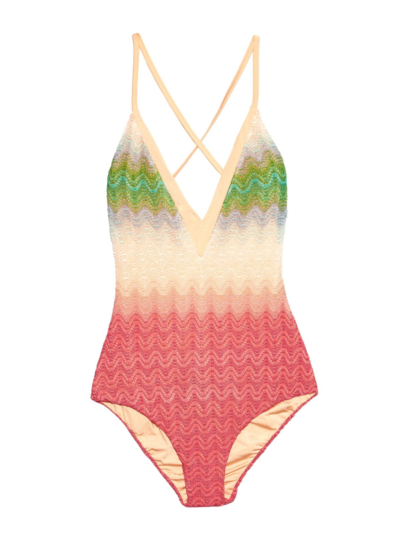 Missoni Chevron-Knit Swimsuit in Pink - Lyst