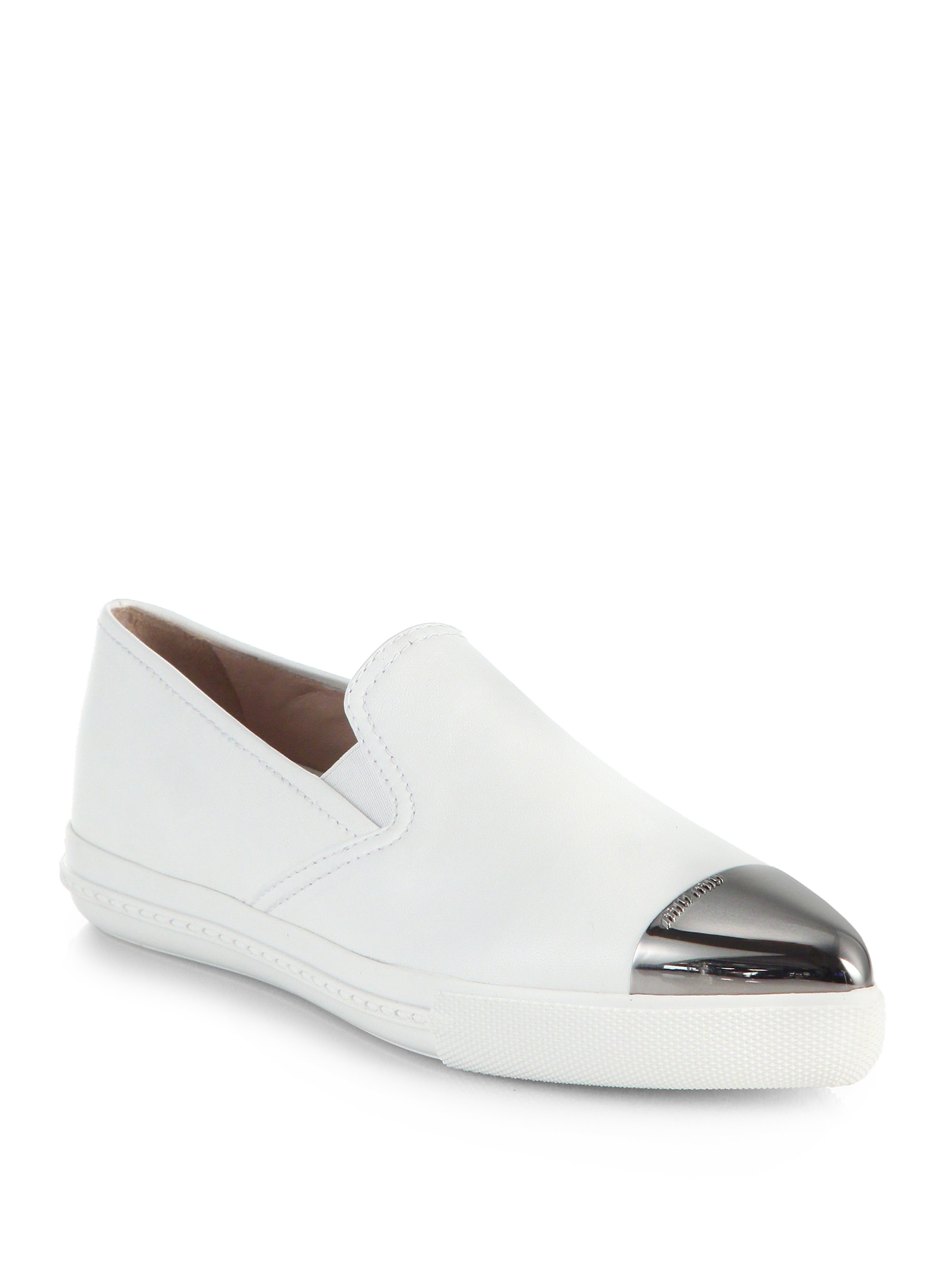 miu miu white flats