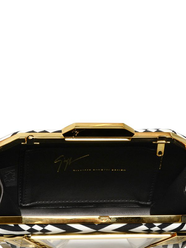 giuseppe zanotti gold clutch