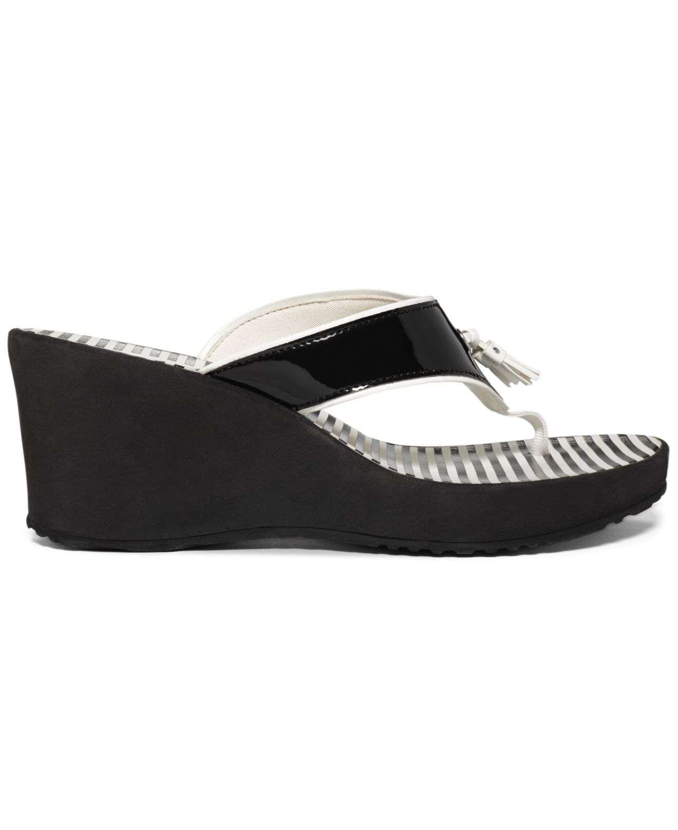 Clarks Collection Women'S Yacht Flash Wedge Sandals in Black | Lyst