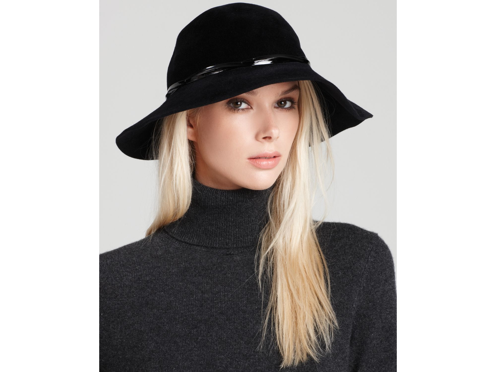 Lyst - Eric Javits Moxi Fur Felt Floppy Hat in Black