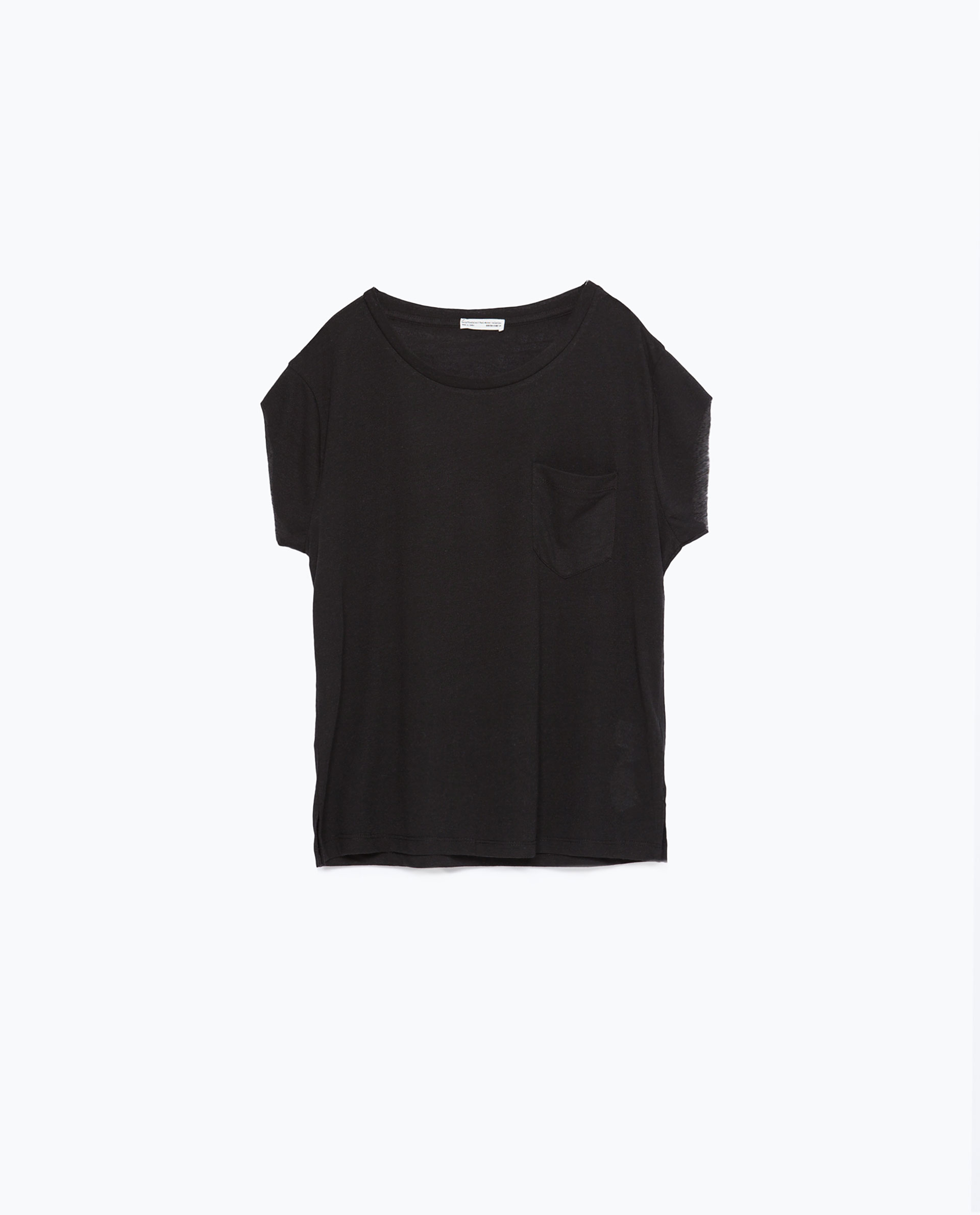 Zara Linen T-shirt Linen T-shirt in Black