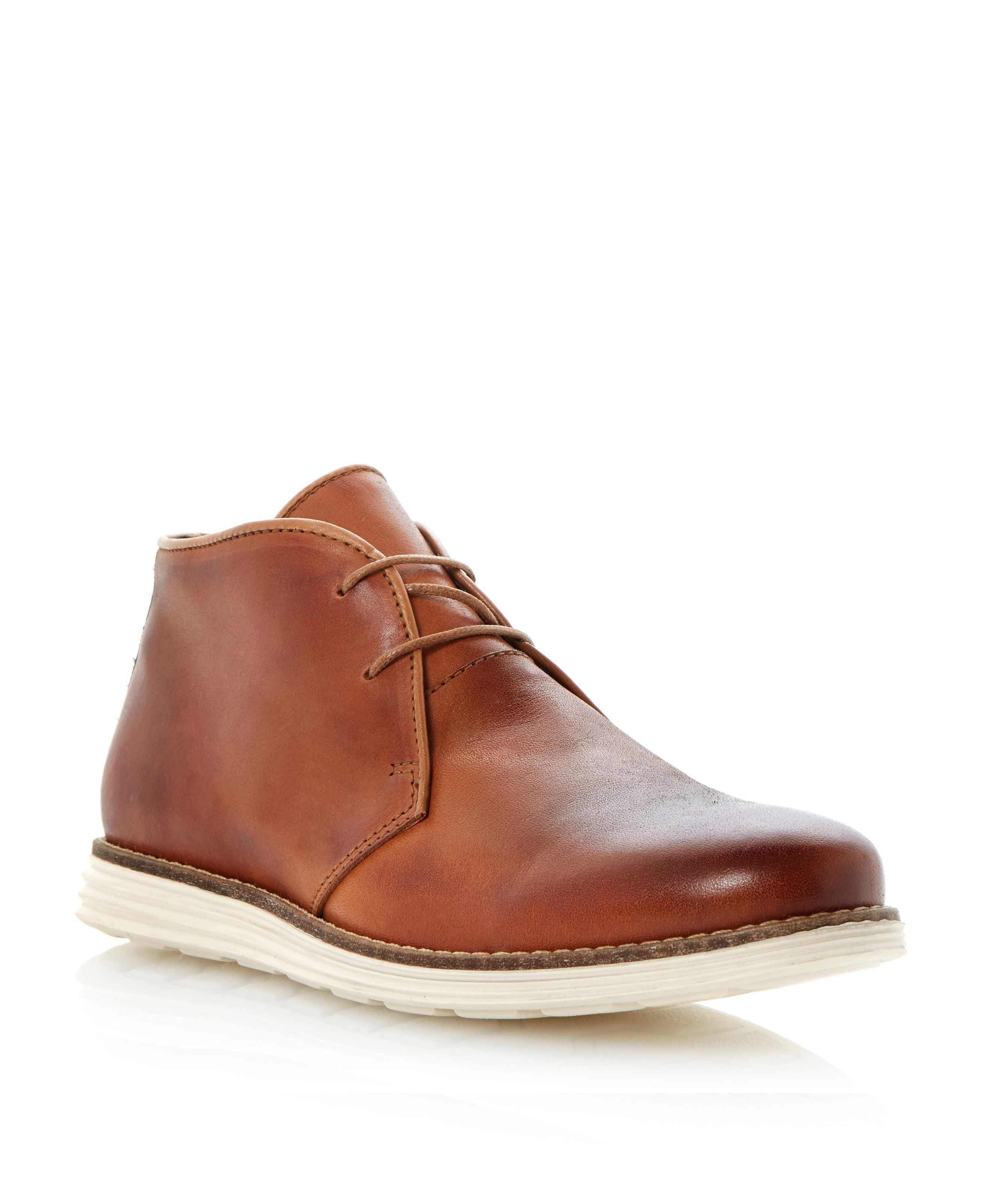 Dune Christoff Lace Up Sporty Chukka Boots  in Brown for 
