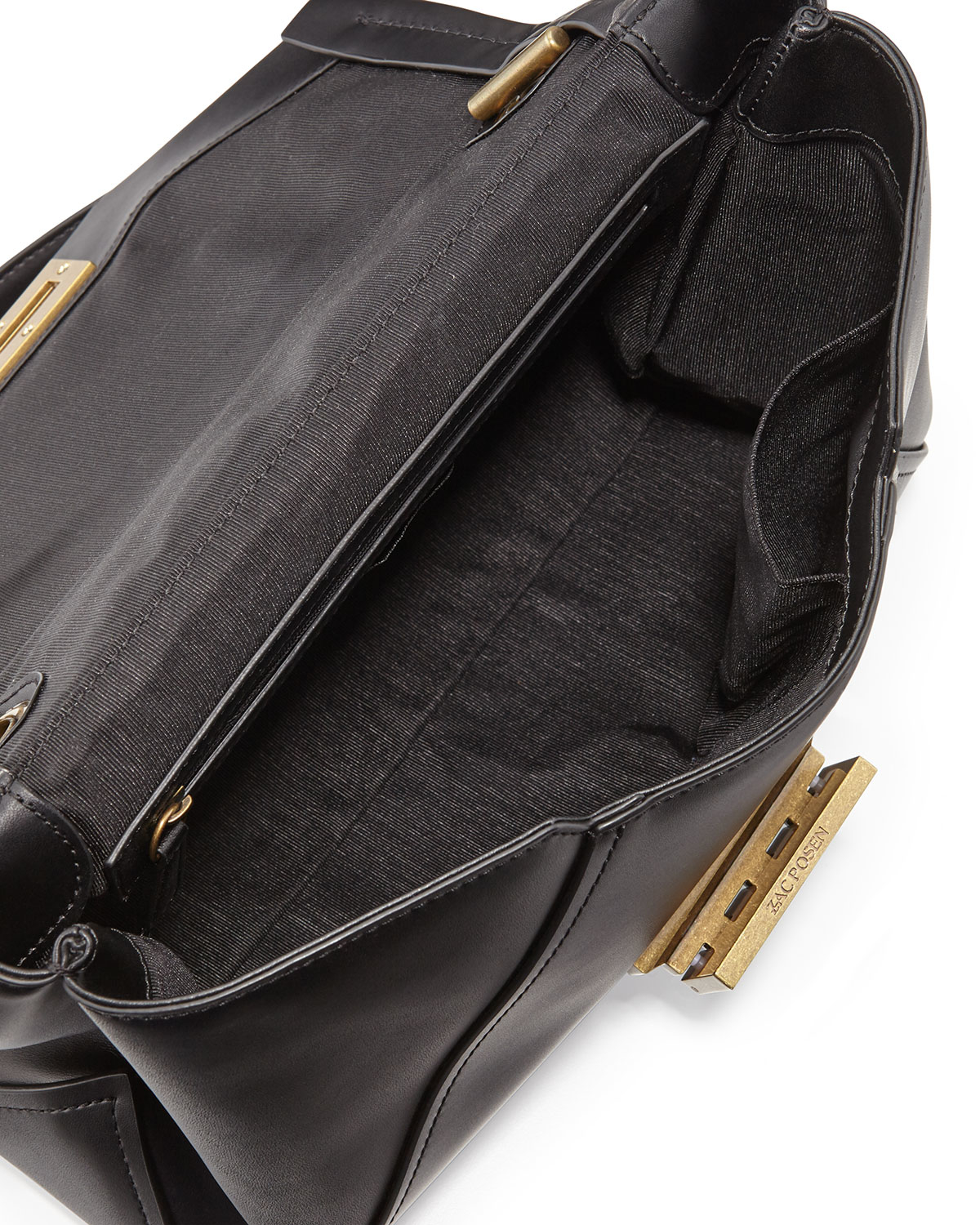 Lyst - Zac Zac Posen Eartha Leather Envelope Shoulder Bag in Black