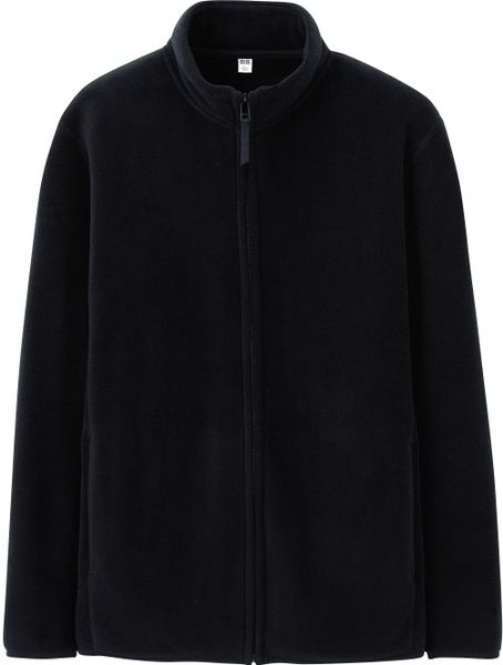 Uniqlo Fleece Full Zip Jacket in Black for Men | Lyst