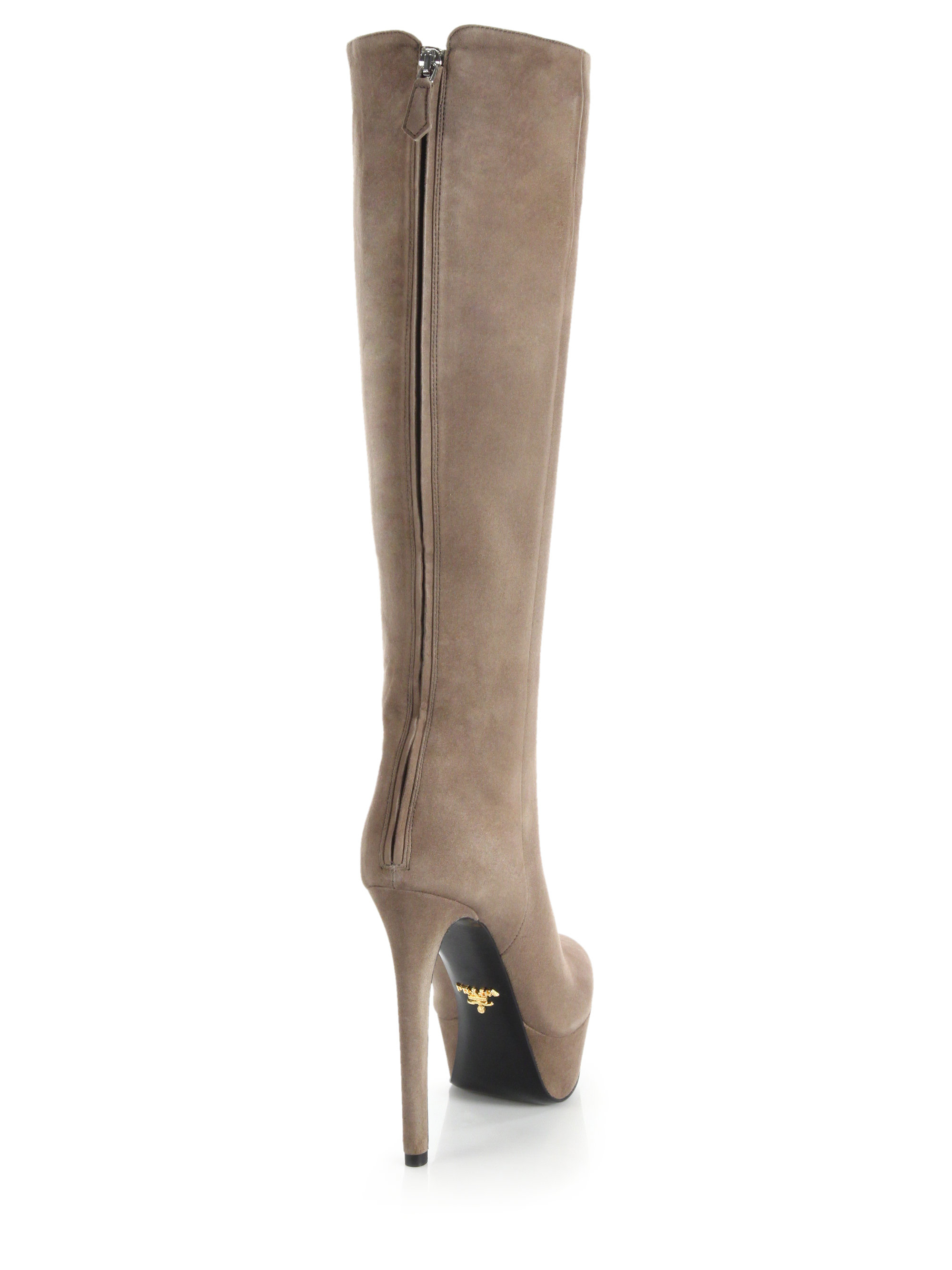 prada boots beige