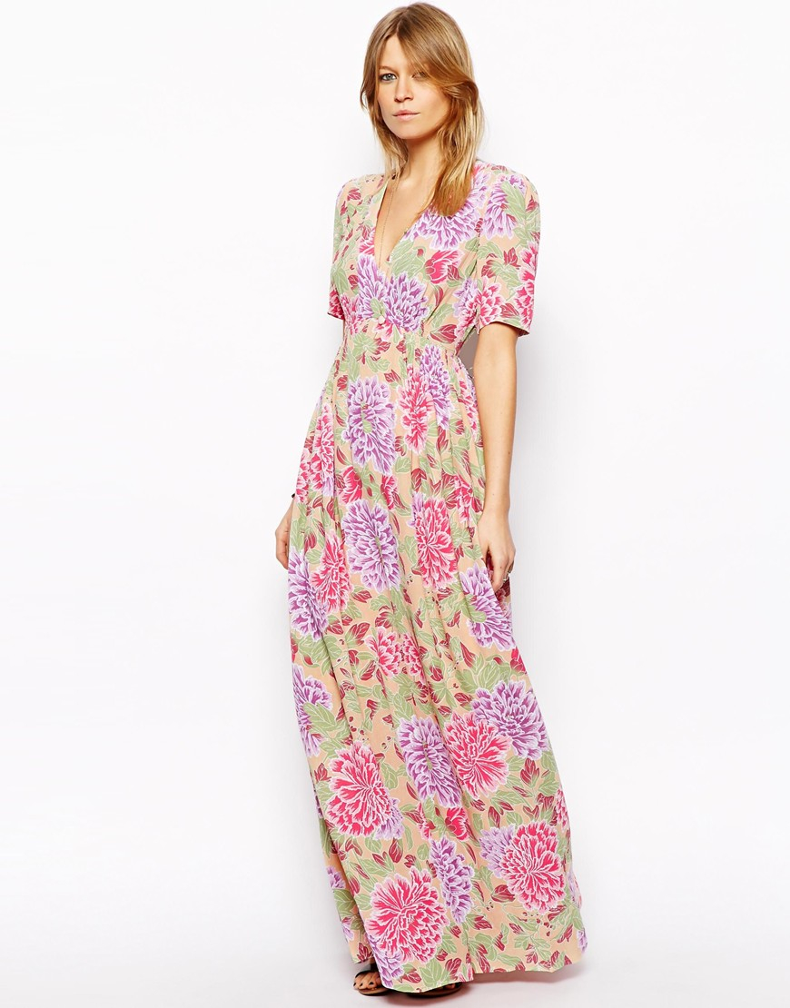 tea pink color maxi