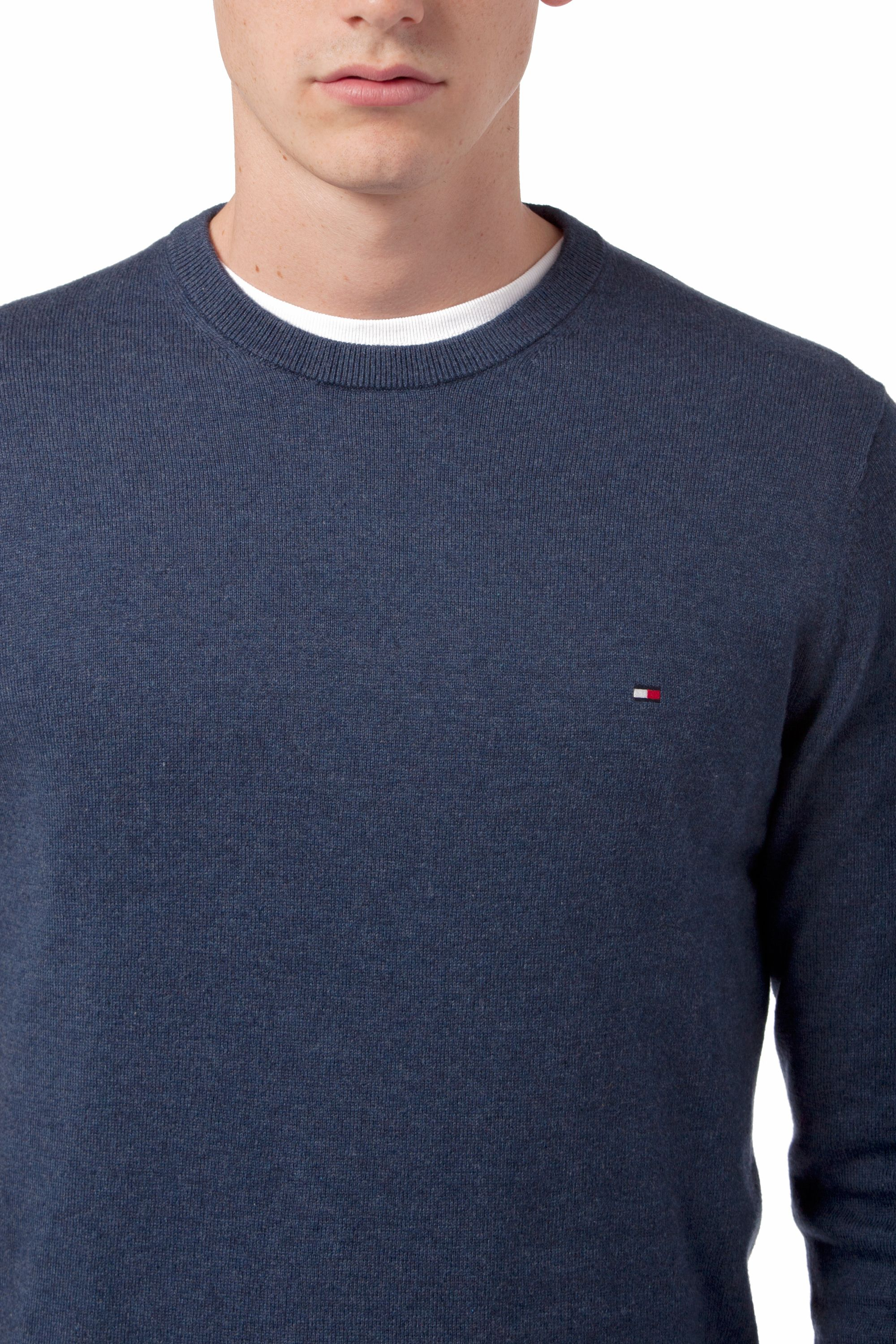 Tommy hilfiger Pima Cotton Cashmere Crew-neck Sweater in Blue for Men ...