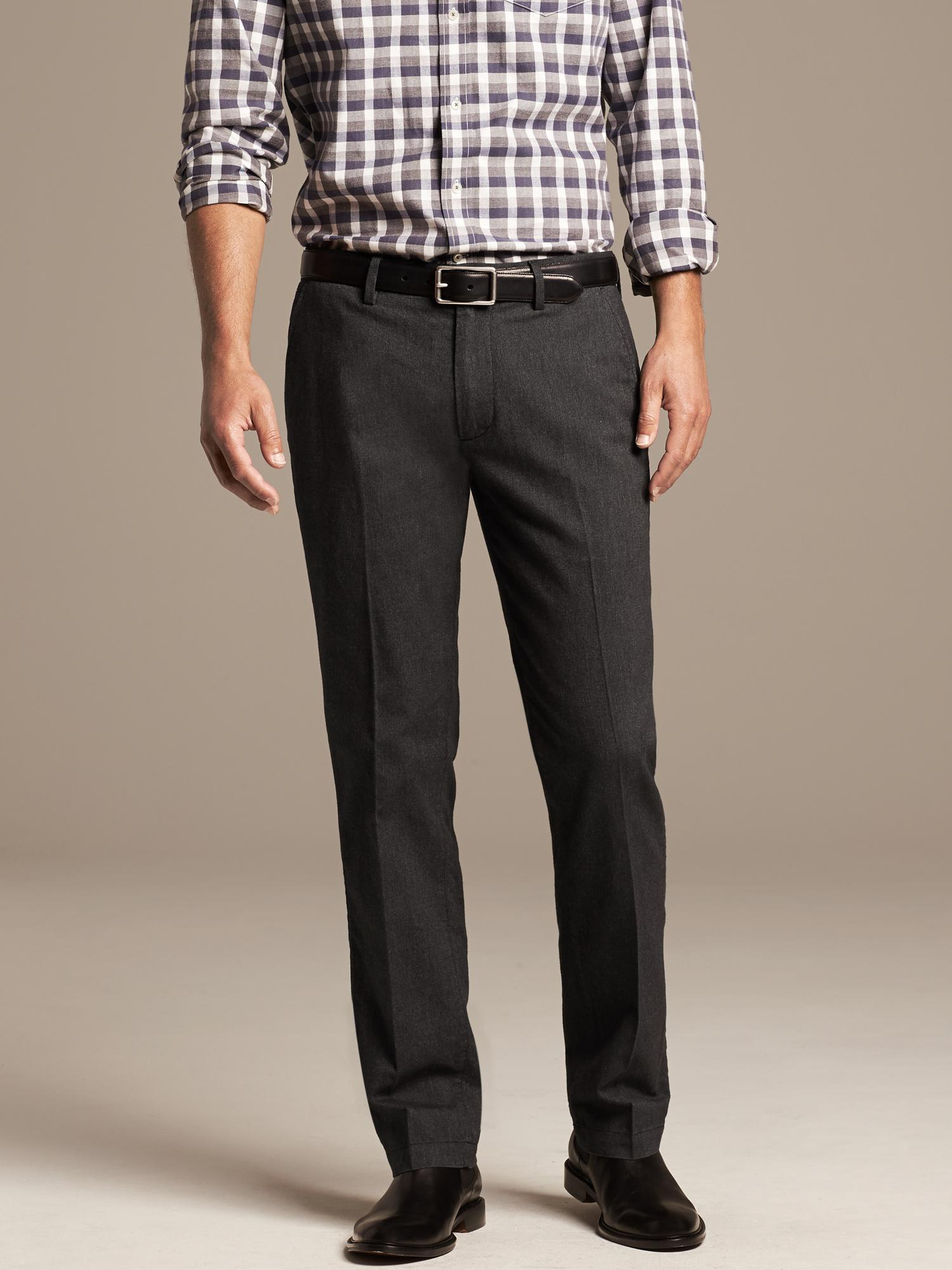Banana Republic Kentfield Vintage Straight-Fit Charcoal Cotton Pant in ...