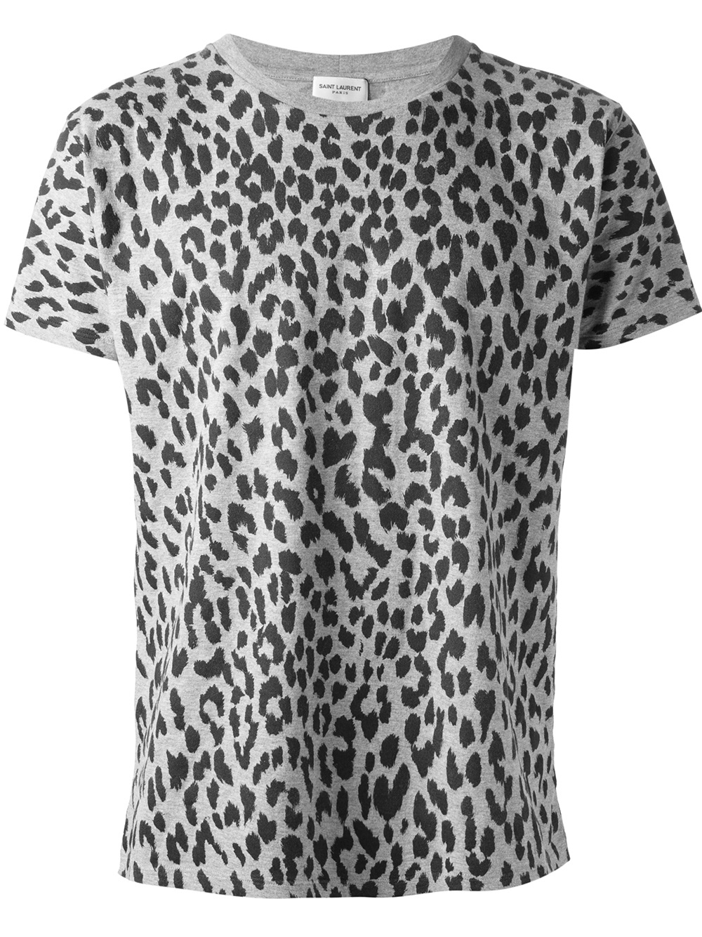 Lyst - Saint Laurent Leopard Print Tshirt in Gray for Men