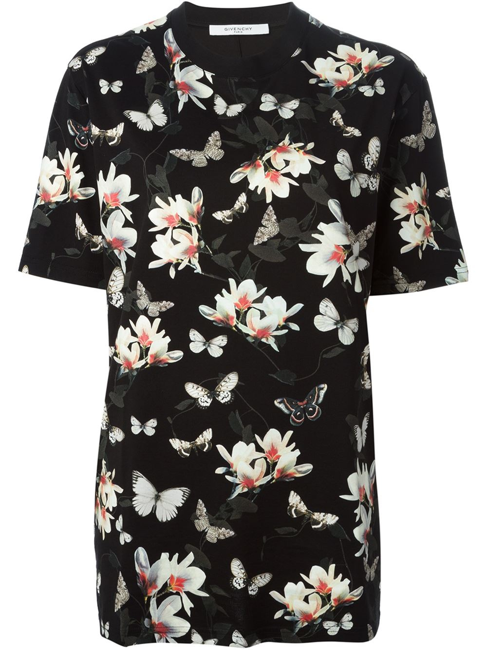 Givenchy Floral Print T-Shirt in Floral (black) | Lyst