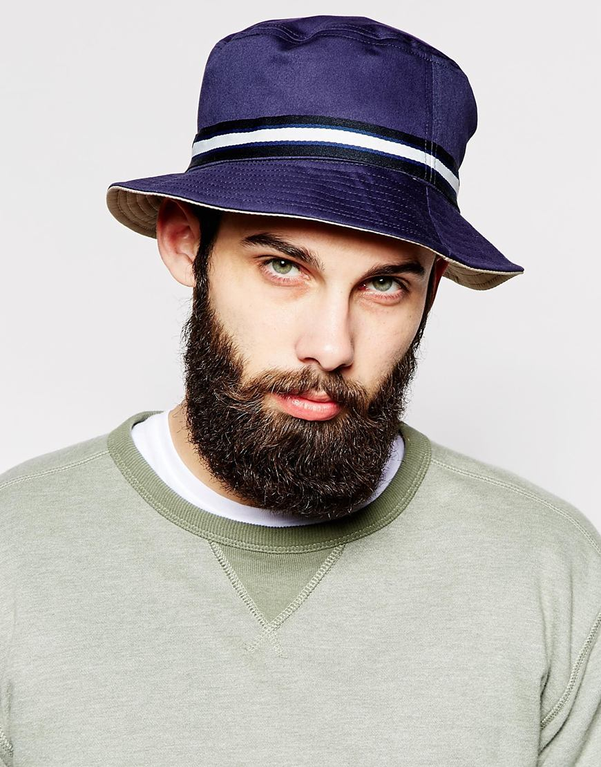 Lyst - Fred Perry Reversible Bucket Hat in Blue for Men