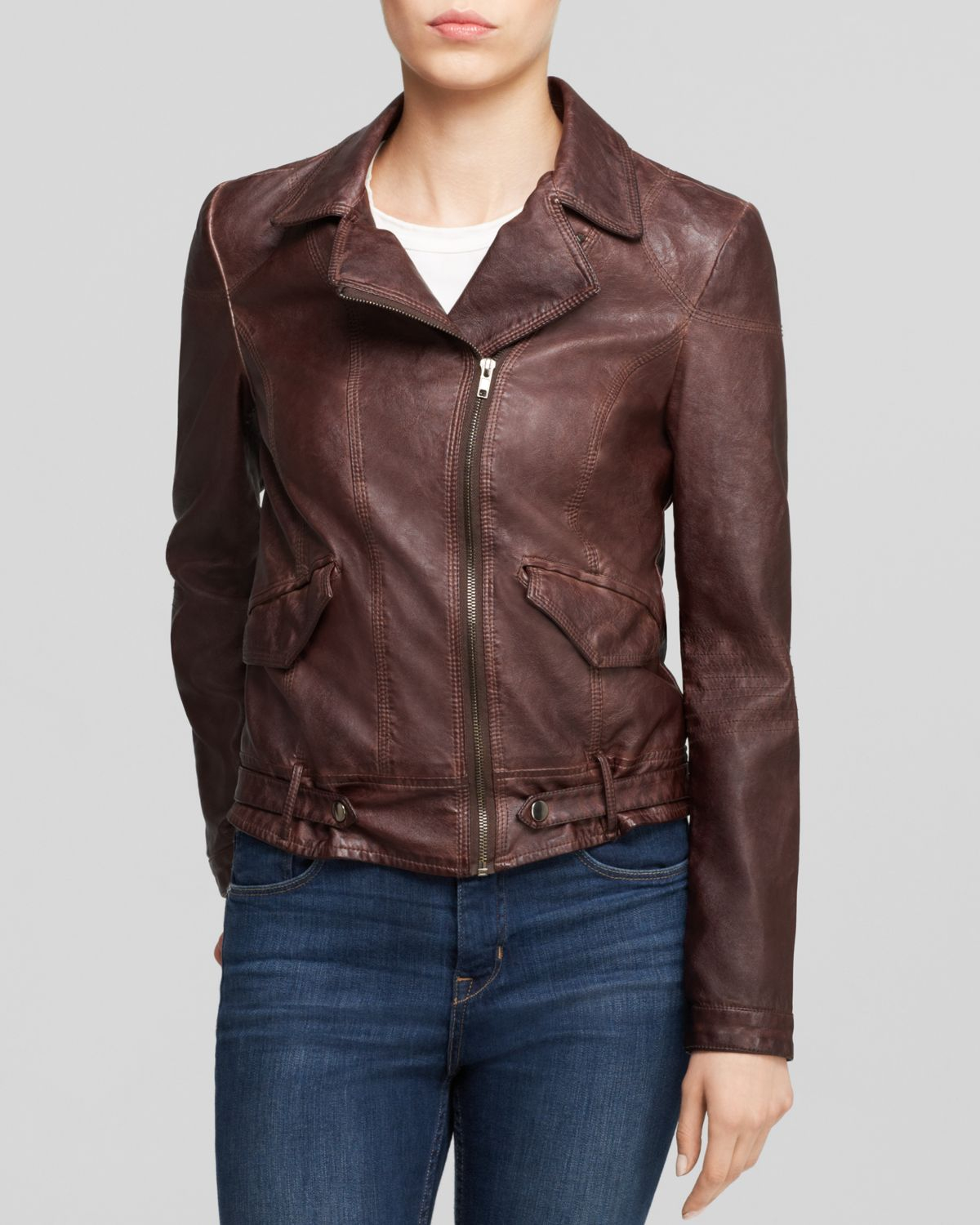 Lyst Kut From The Kloth Dean Faux Leather Moto Jacket In Brown Gallery