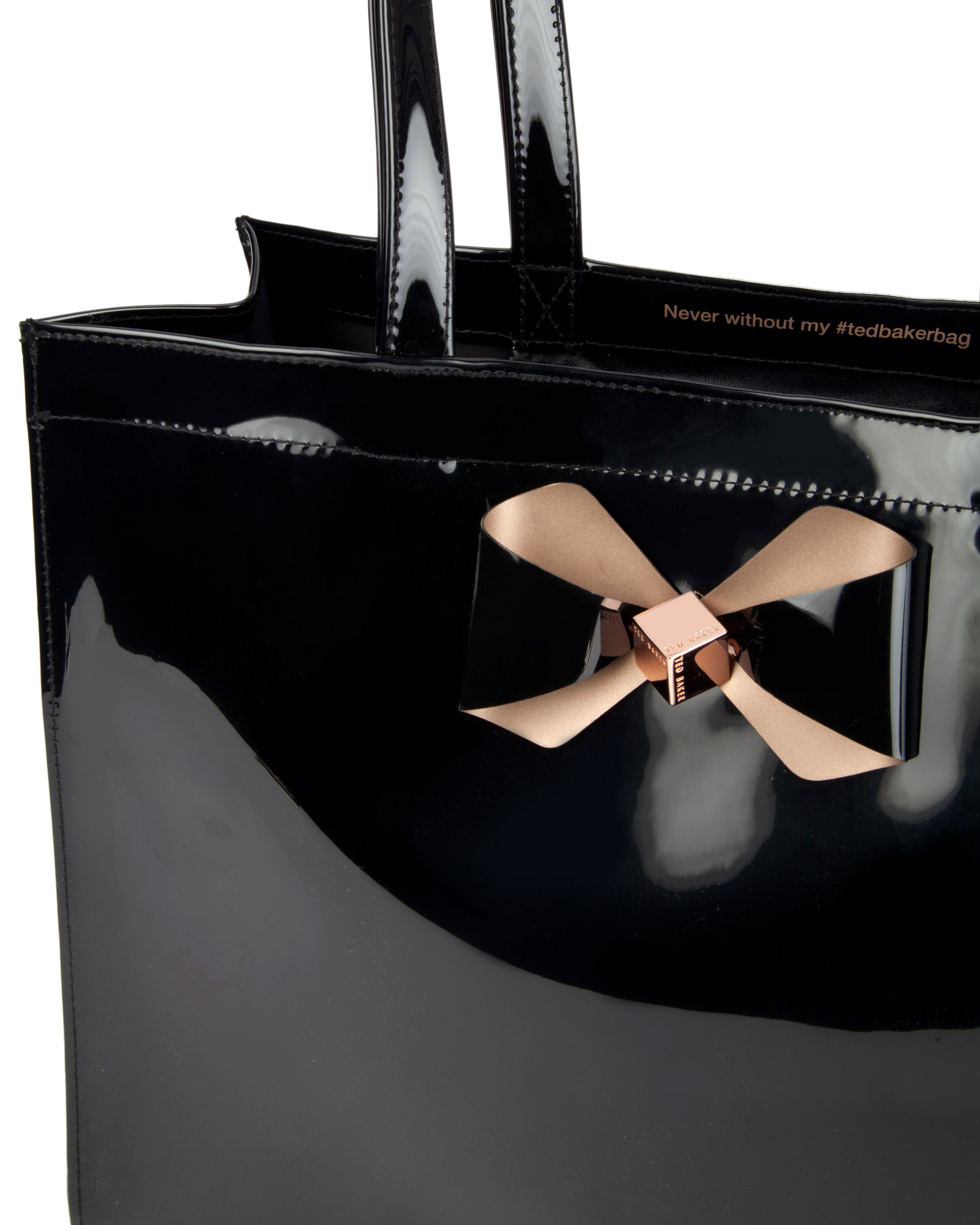 Ted baker Peticon Small Bow Trim Shopper Bag in Black | Lyst
