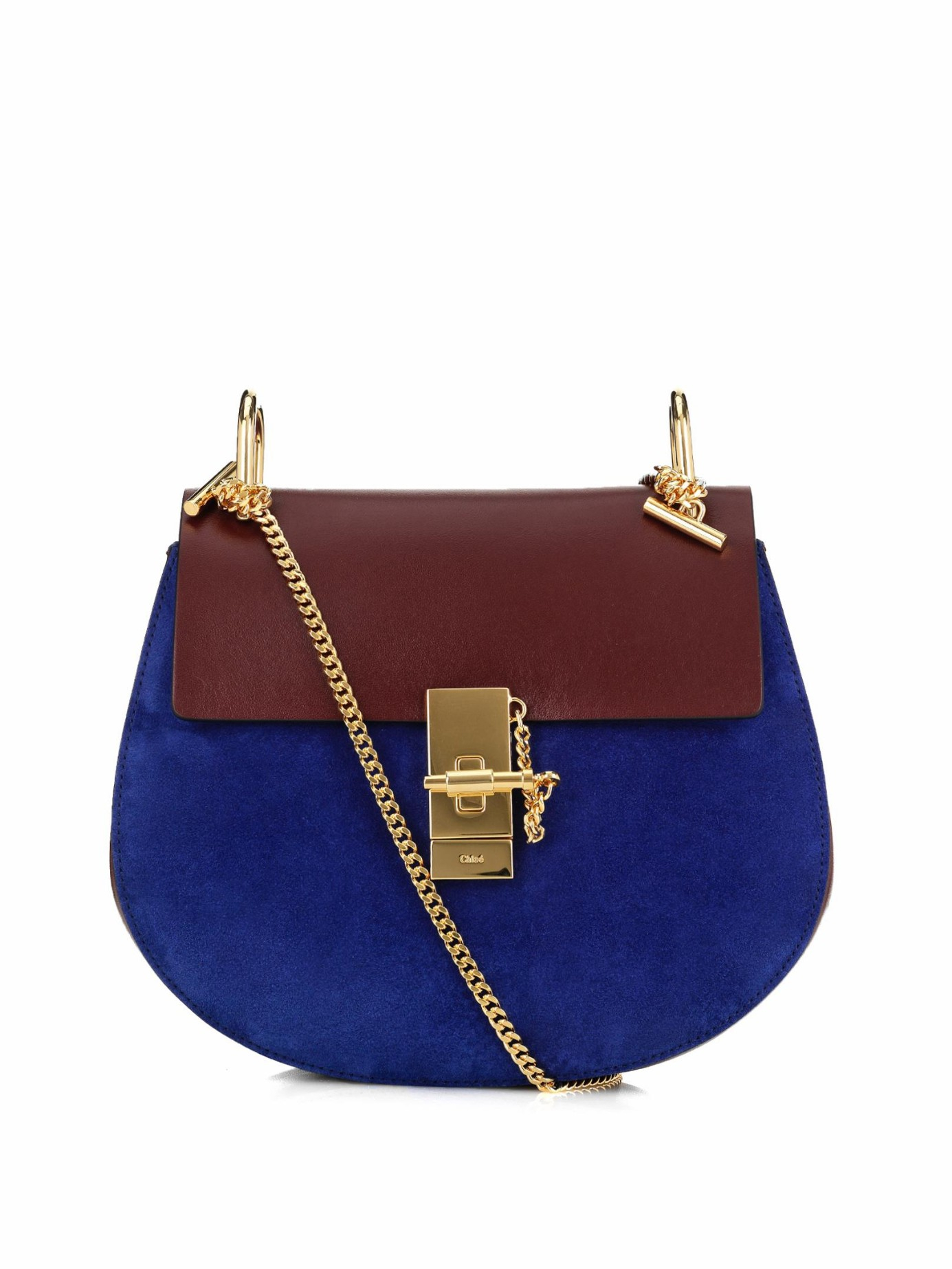 chloe look alike handbags - Chlo Drew Mini Leather And Suede Cross-Body Bag in Blue (BURGUNDY ...