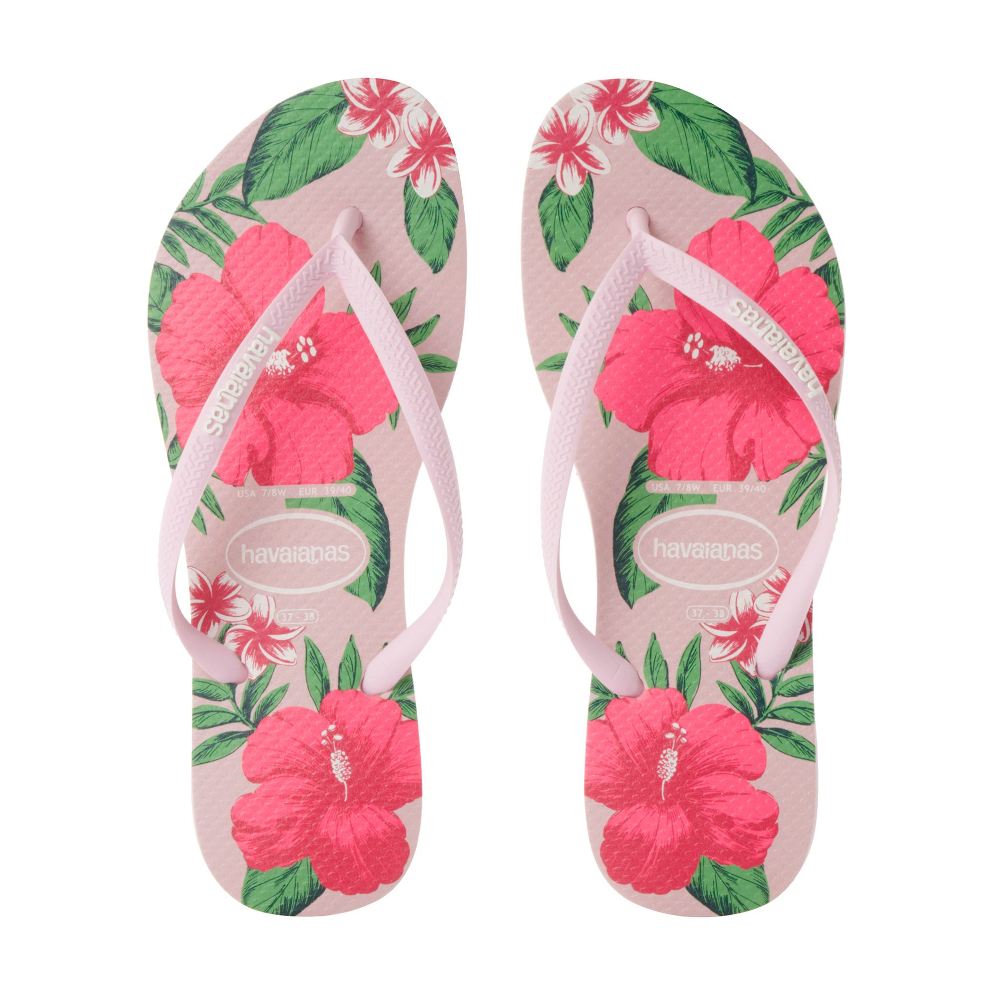  Havaianas  Slim Floral Print Flip Flops  in Pink  Lyst