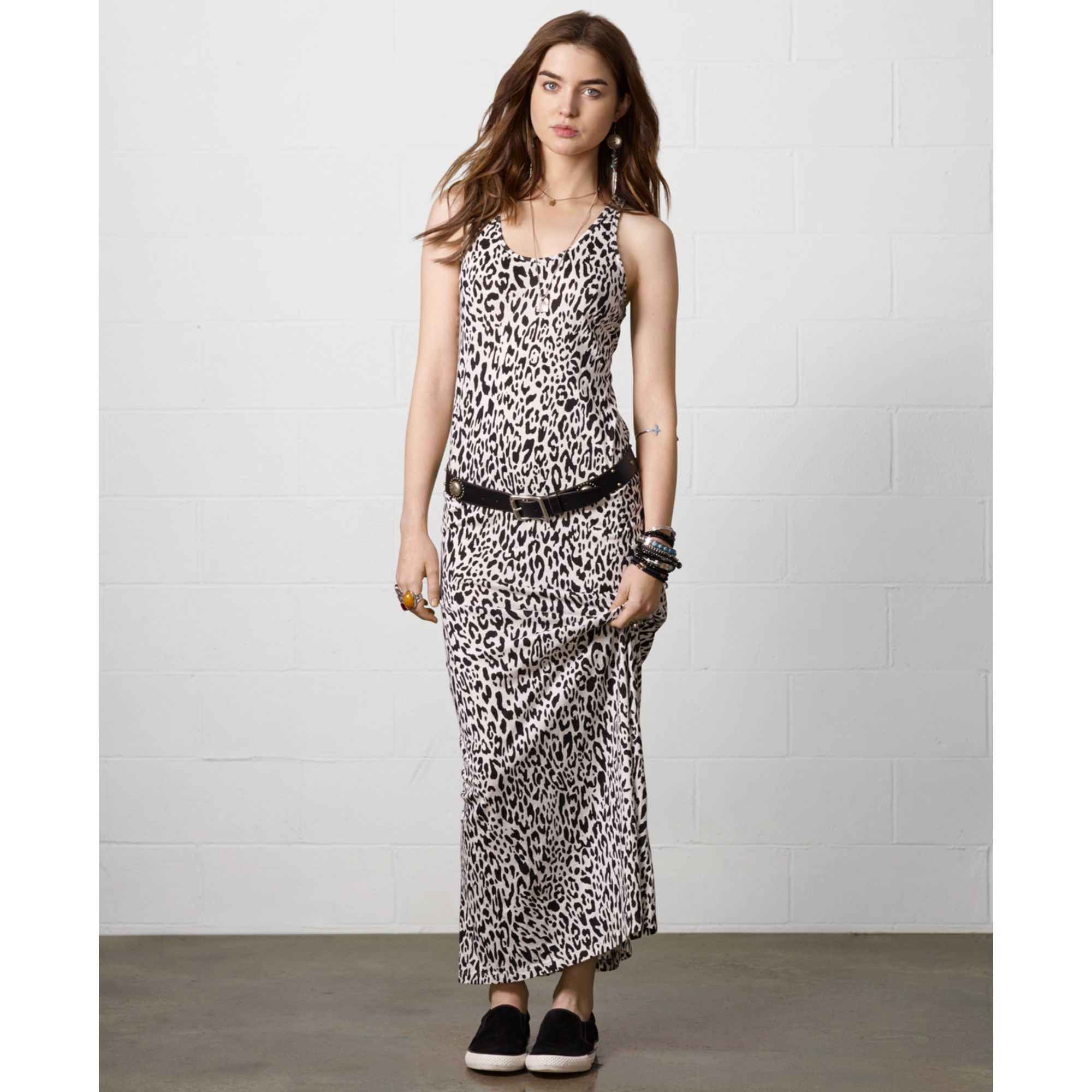 Denim & supply ralph lauren Animalprint Racerback Maxi Tank Dress | Lyst