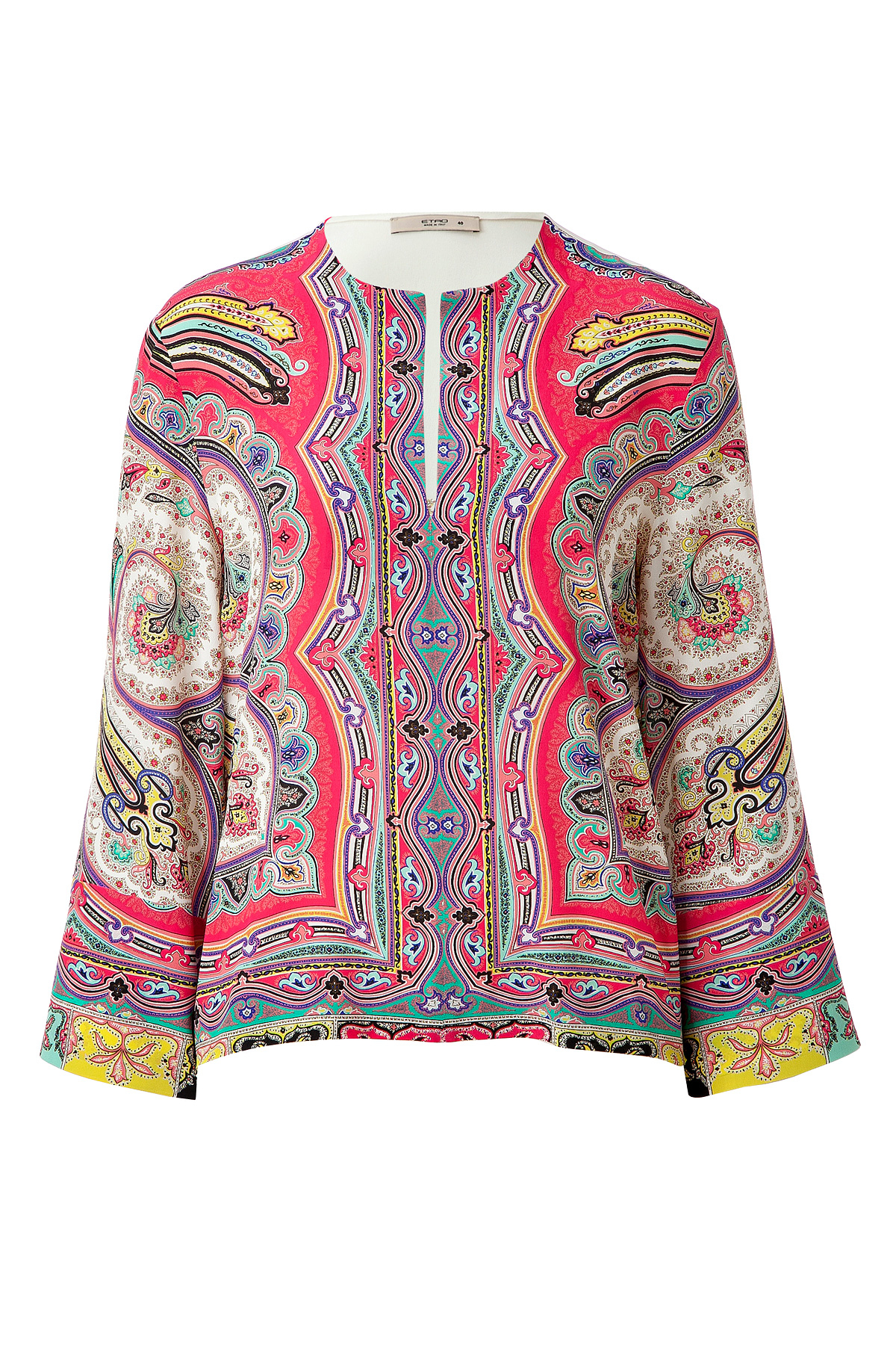 Lyst Etro Silk Tunic Top In Pink 9374