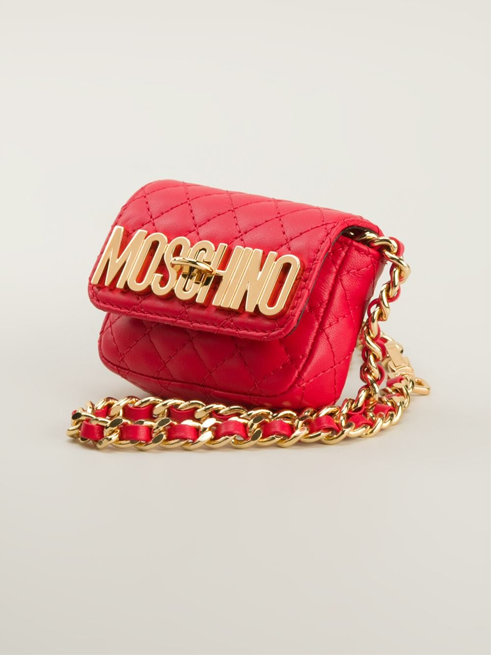 Moschino Mini Quilted Cross Body Bag in Red | Lyst