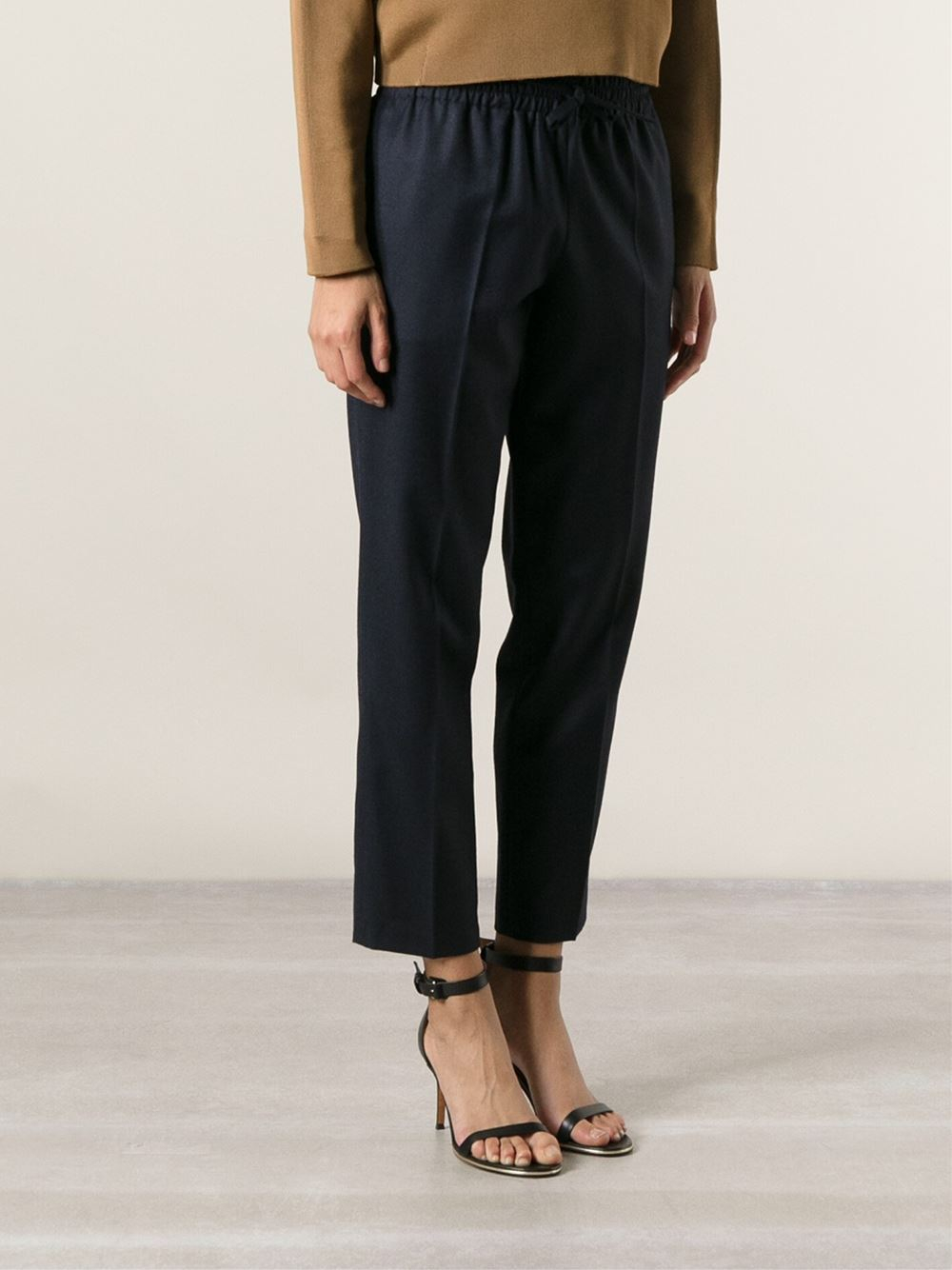 Valentino Cropped Tracksuit Trousers in Blue | Lyst