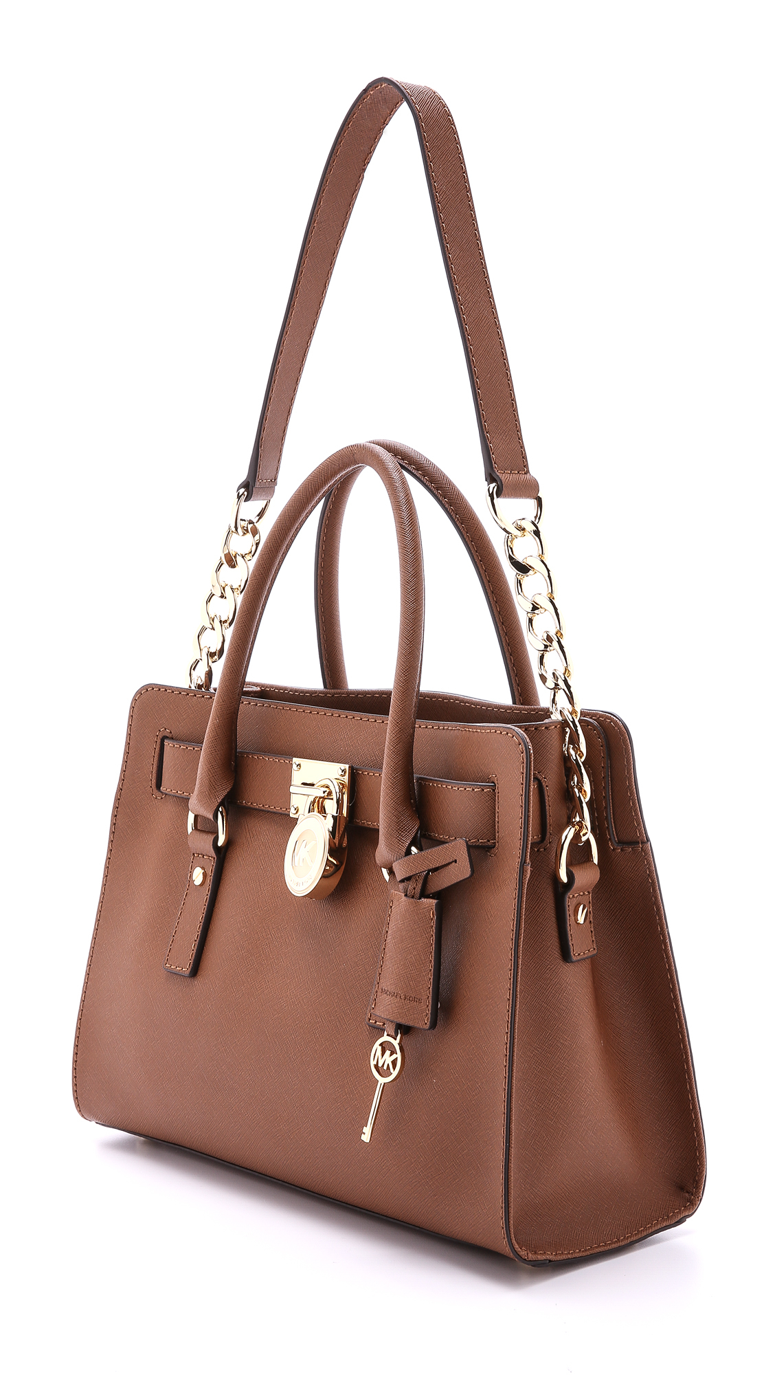 Lyst Michael Kors Hamilton East West Satchel Bag Black Gallery