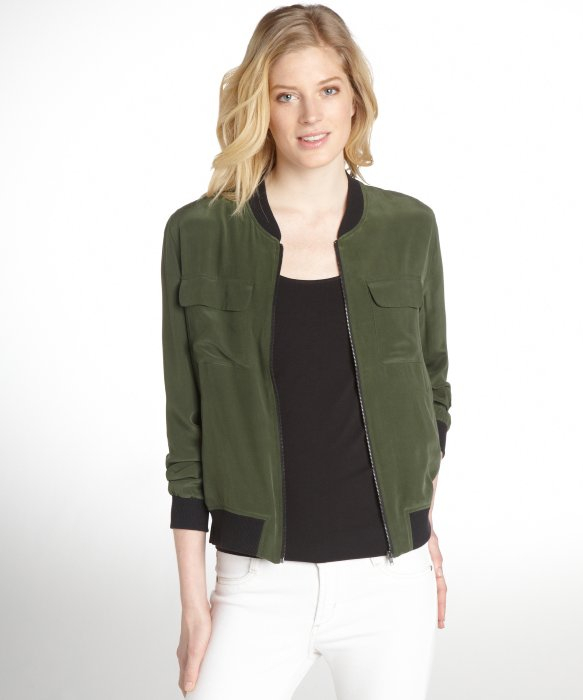 Green Bomber Jacket Womens | Varsity Apparel Jackets