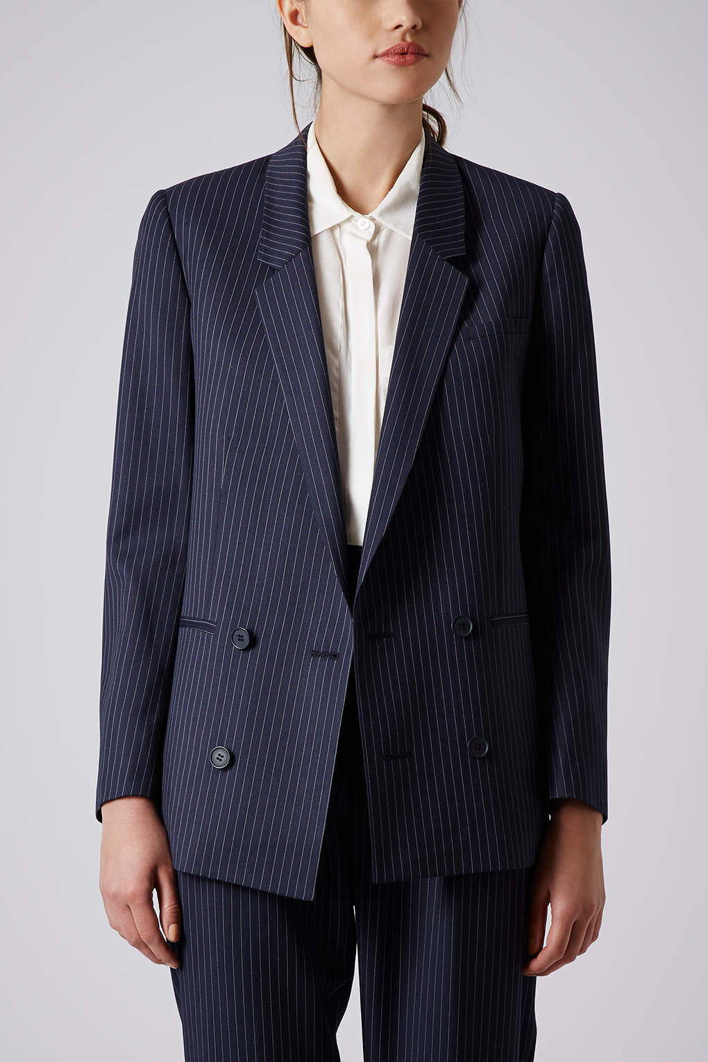 Lyst - Topshop Modern Tailoring Pinstripe Suit Blazer in Blue
