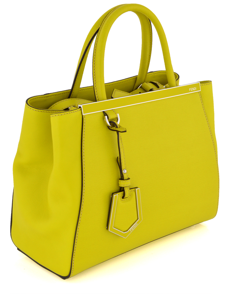 Fendi Lime Mini 2jours Tote Bag in Yellow | Lyst