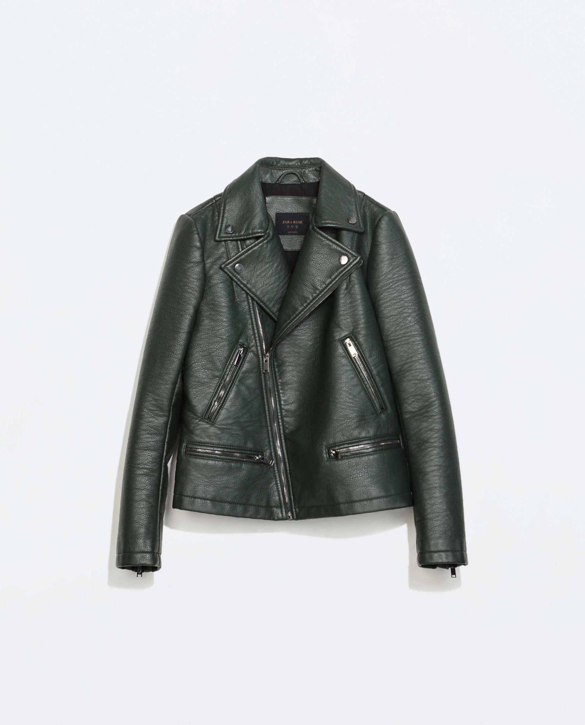 Zara Faux Leather Jacket In Green Lyst Gallery