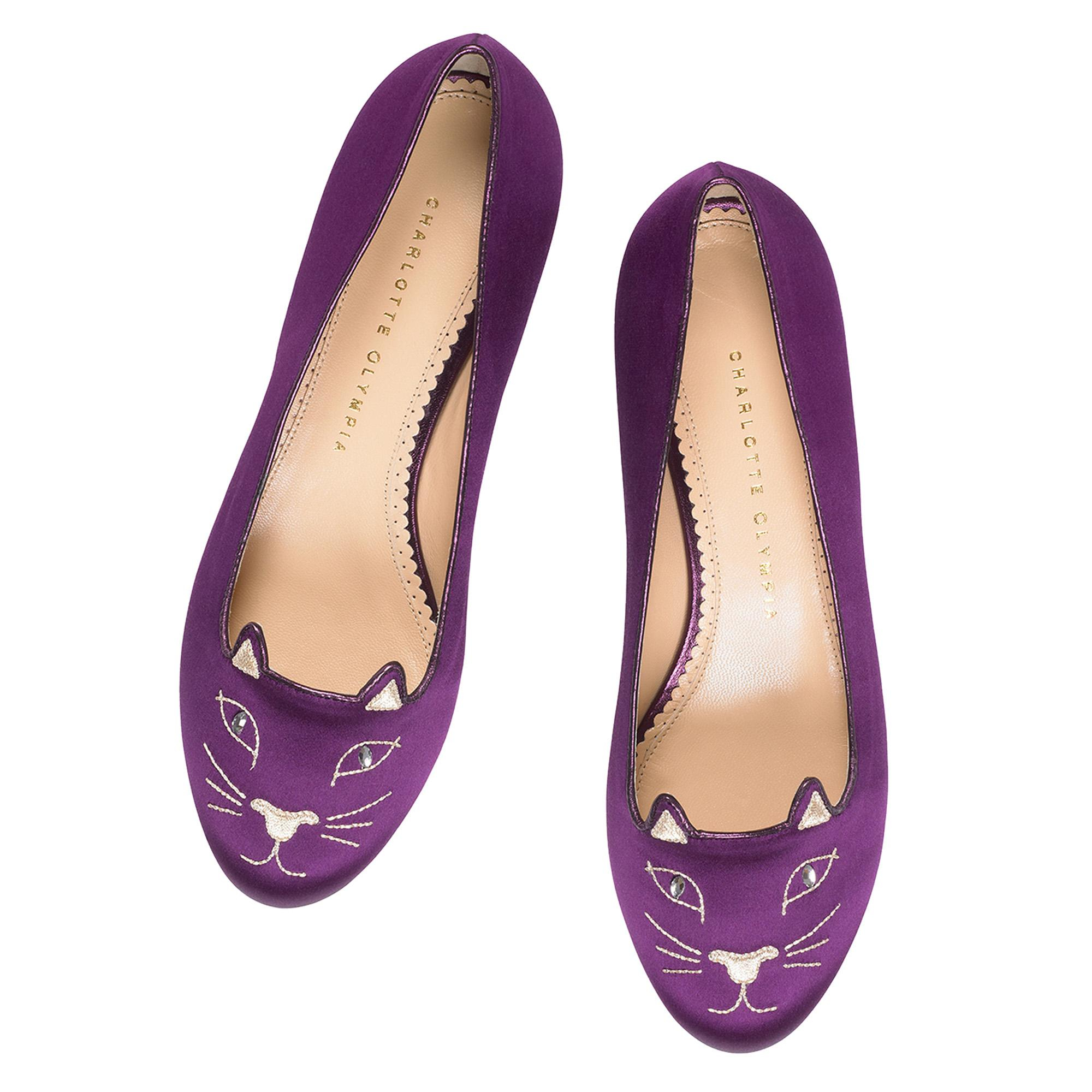 Charlotte Olympia Kitty Flats in Purple | Lyst