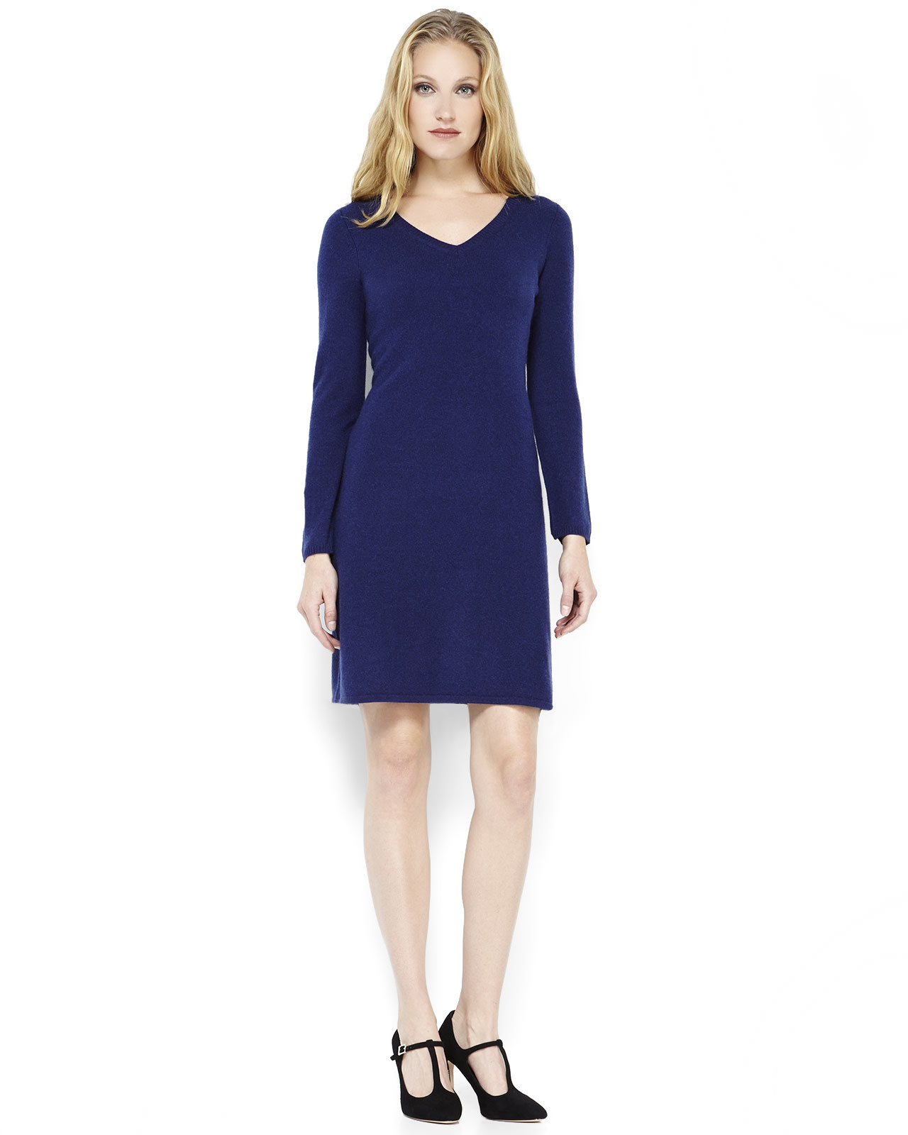 Sofia cashmere Navy Cashmere Sweater Dress in Blue (Navy) | Lyst