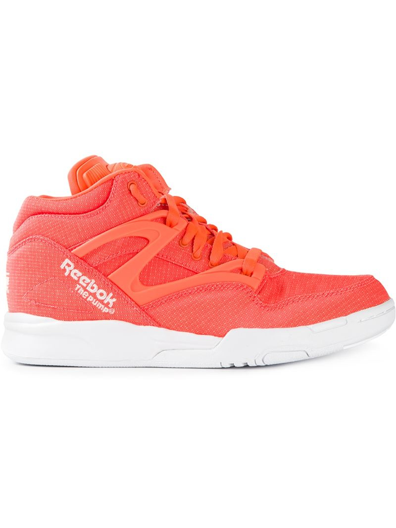 orange reebok high tops