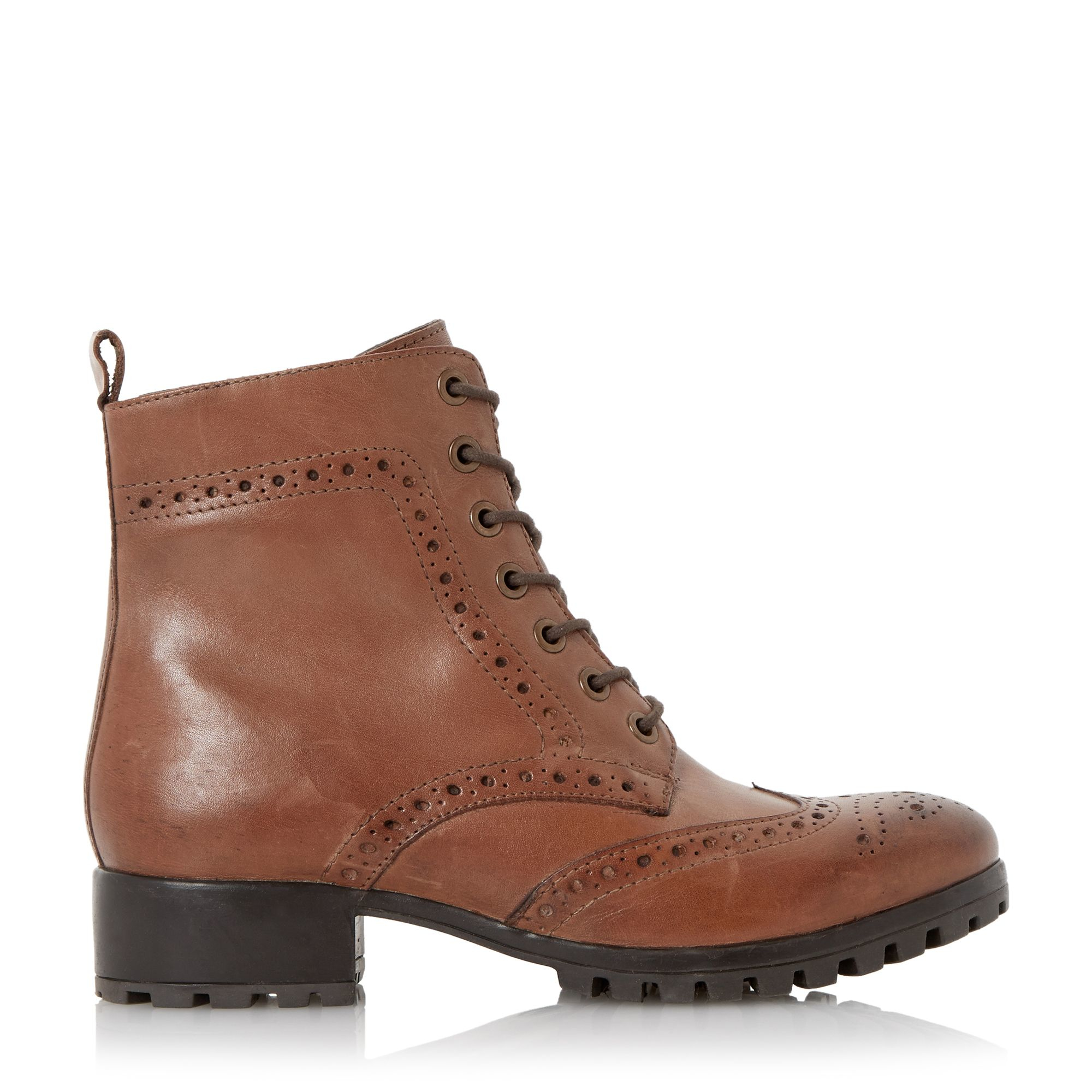 Dune Persia Brogues Leather Ankle Boots in Brown (Tan) | Lyst