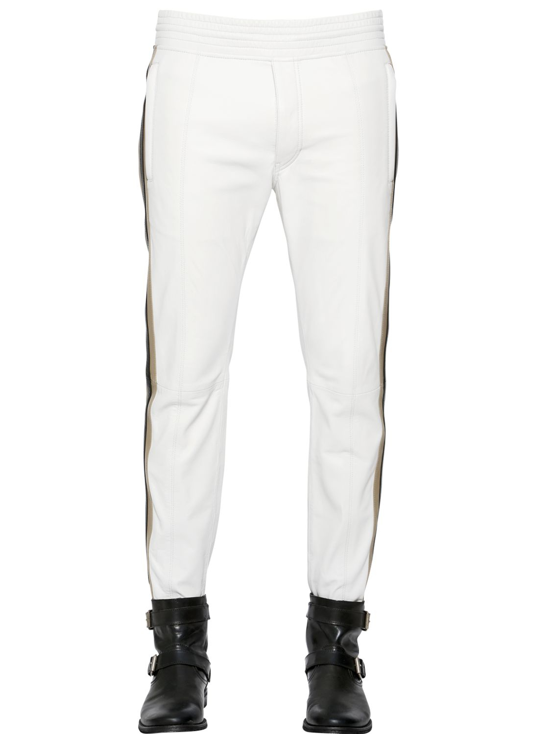 white leather pants mens