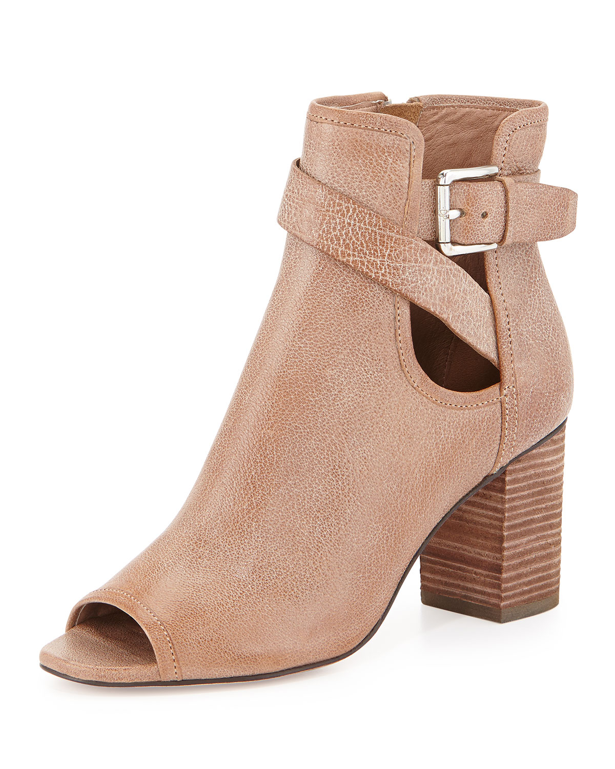 Donald J Pliner Greco Peep-Toe Ankle Bootie in Brown (TAUPE) | Lyst