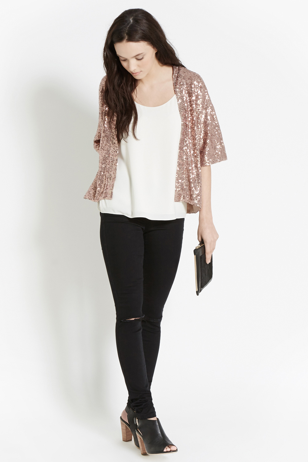 Lyst Oasis Sequin Kimono in Black