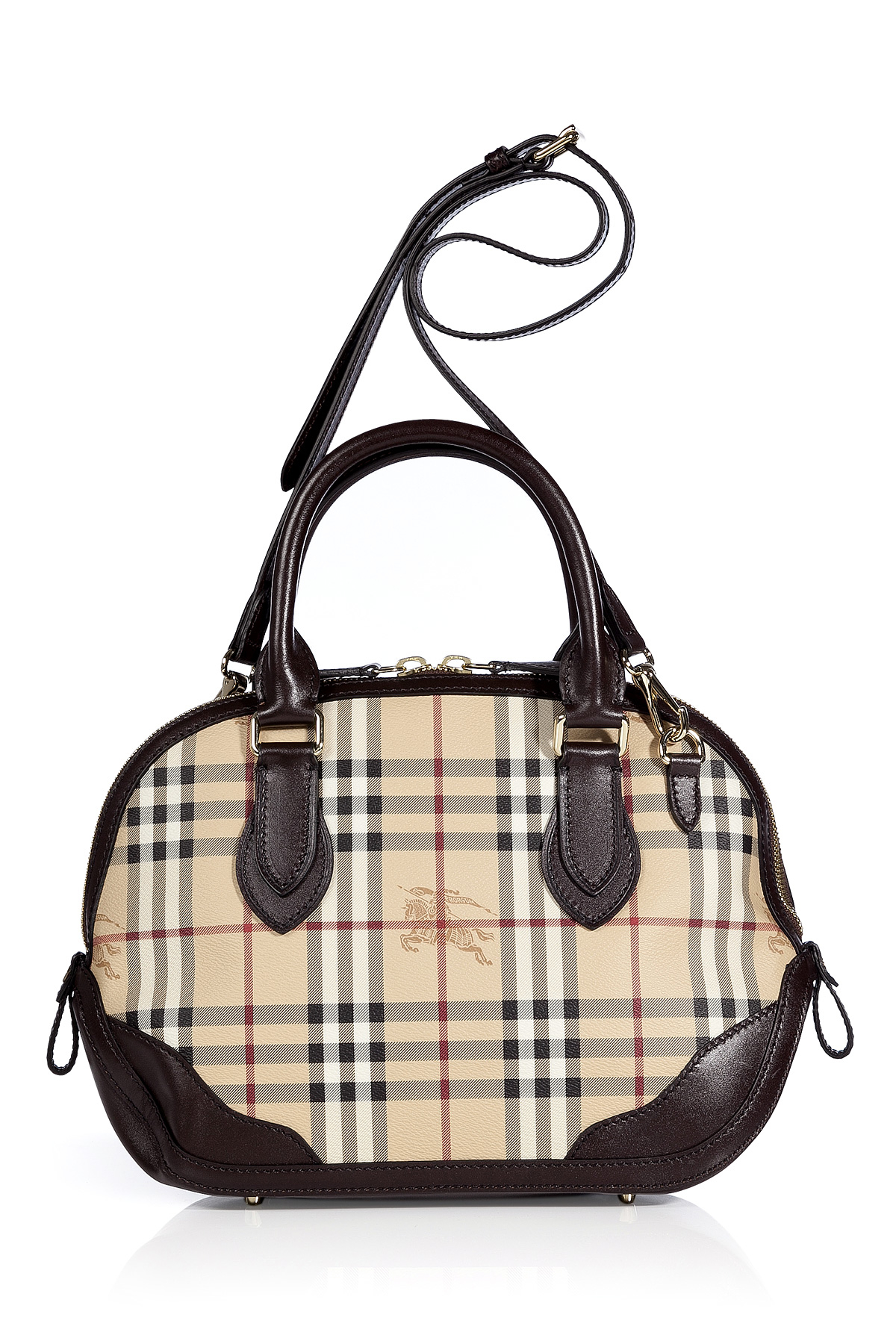 Burberry Chocolate Haymarket Small Orchard Bowling Bag in Brown | Lyst