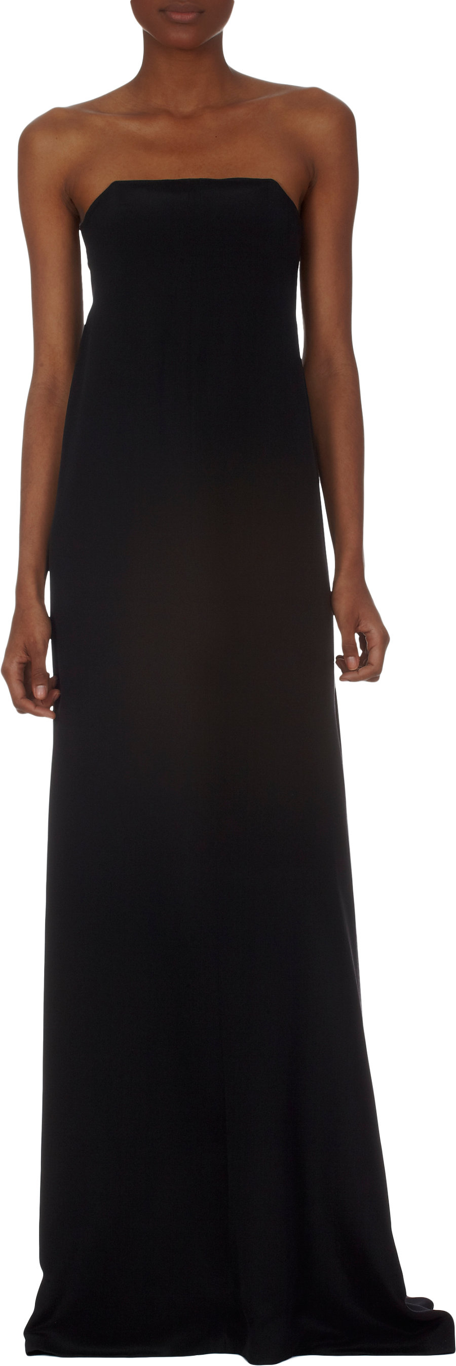 Black Strapless Column Dress