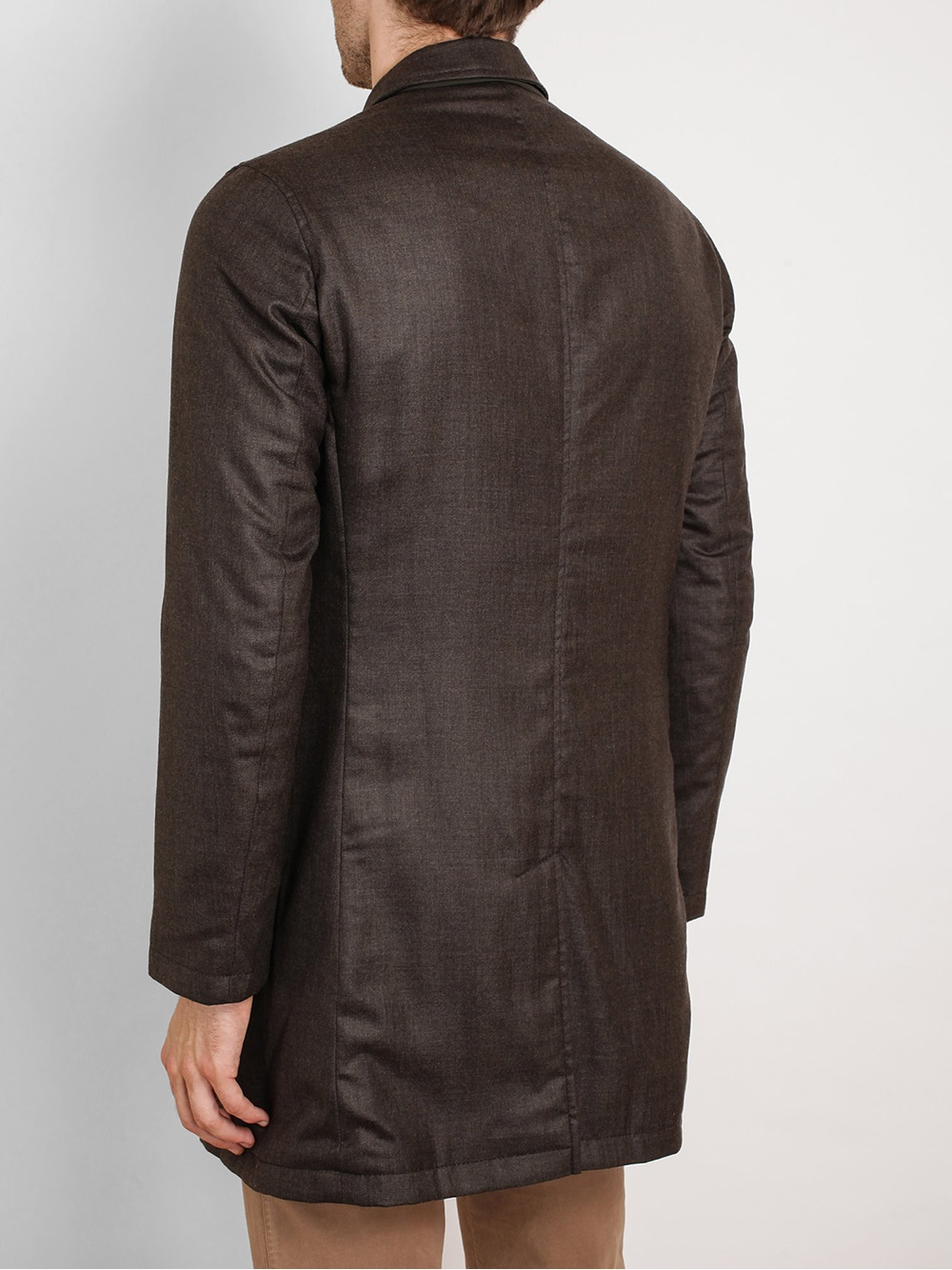 Lardini Reversible Wool Coat in Brown for Men | Lyst