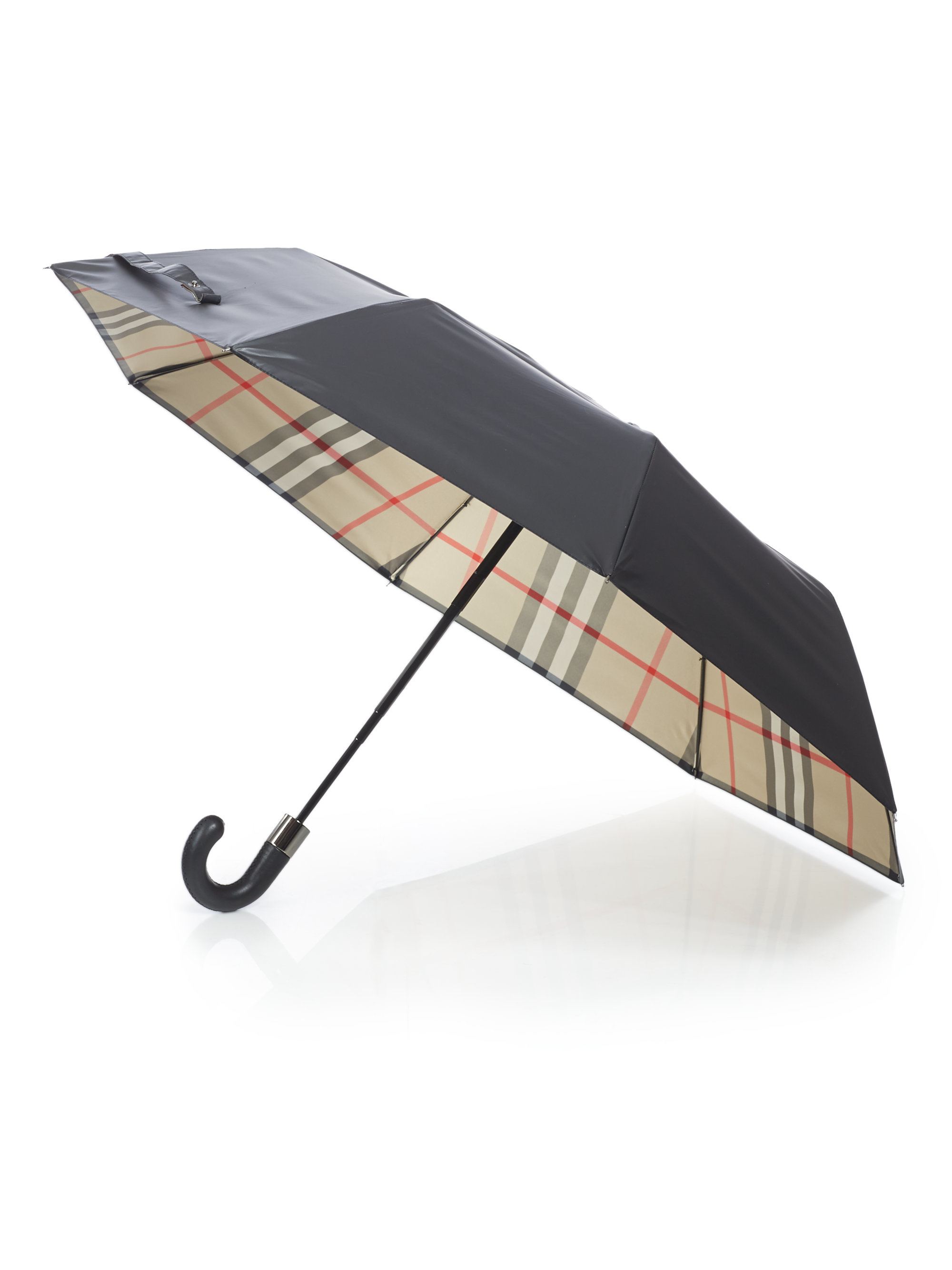 Lyst Burberry Checked Umbrella in Black