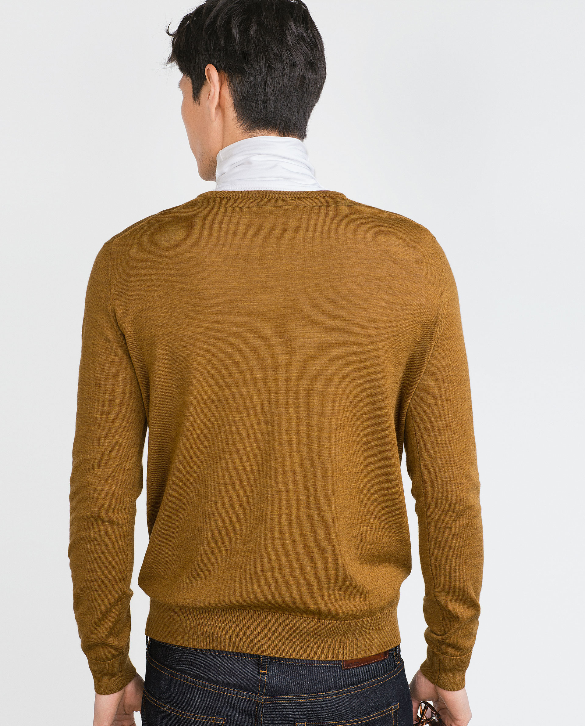 Zara Merino Wool Sweater in Yellow for Men (Mustard) Lyst