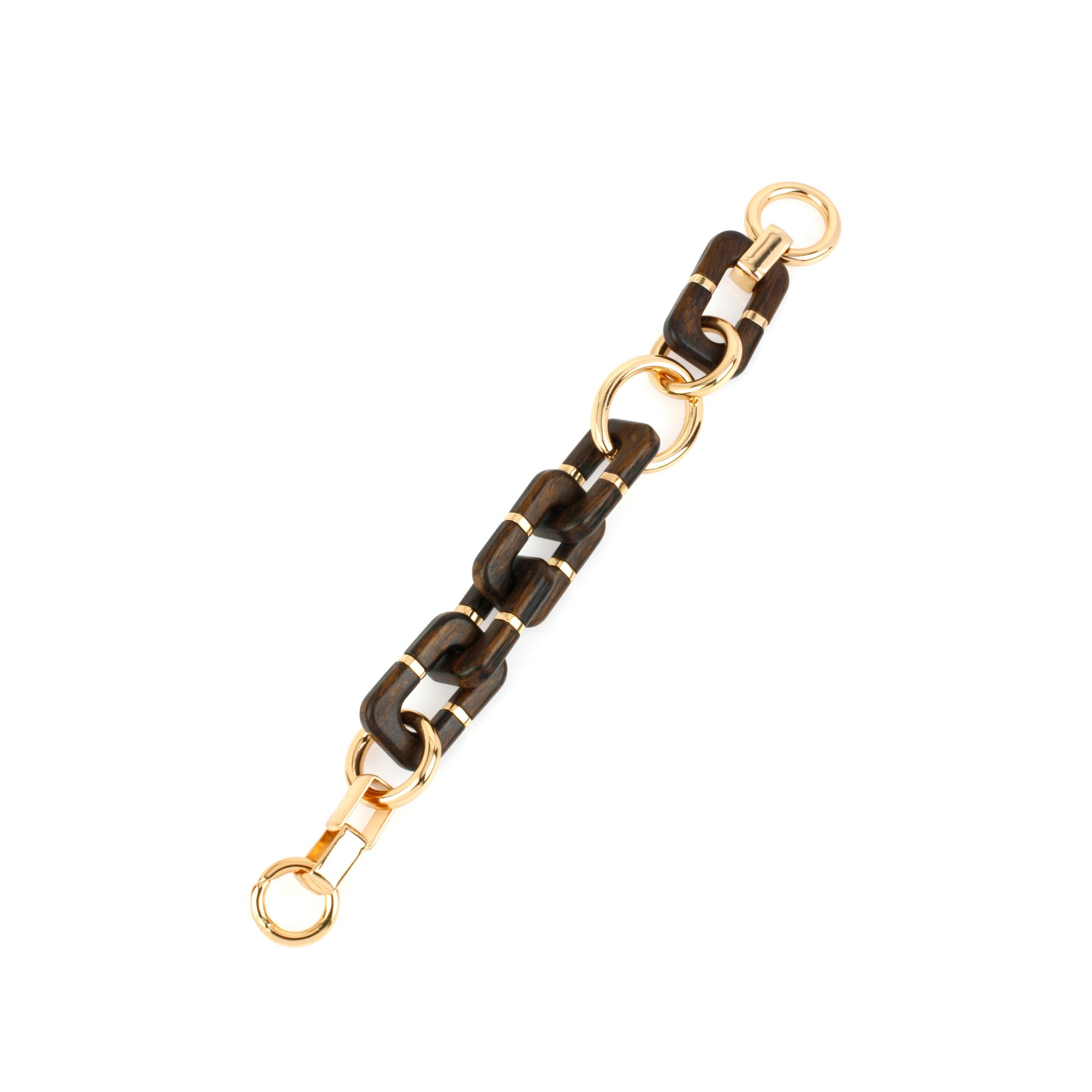 Diane von furstenberg Geometric Wood Chain Link Bracelet in Black | Lyst